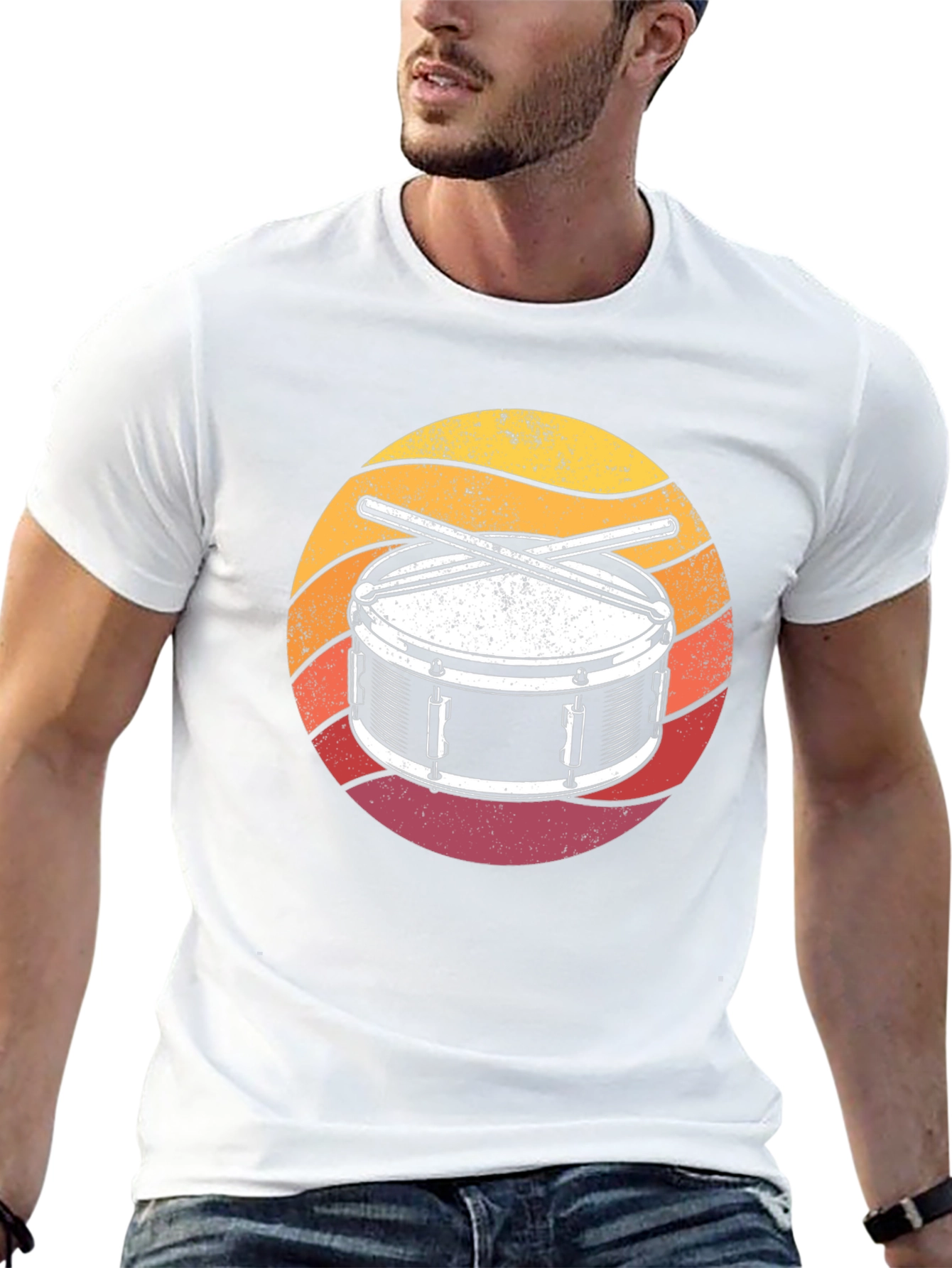 Black Drum Kit Sunset Graphic T-Shirt view 13