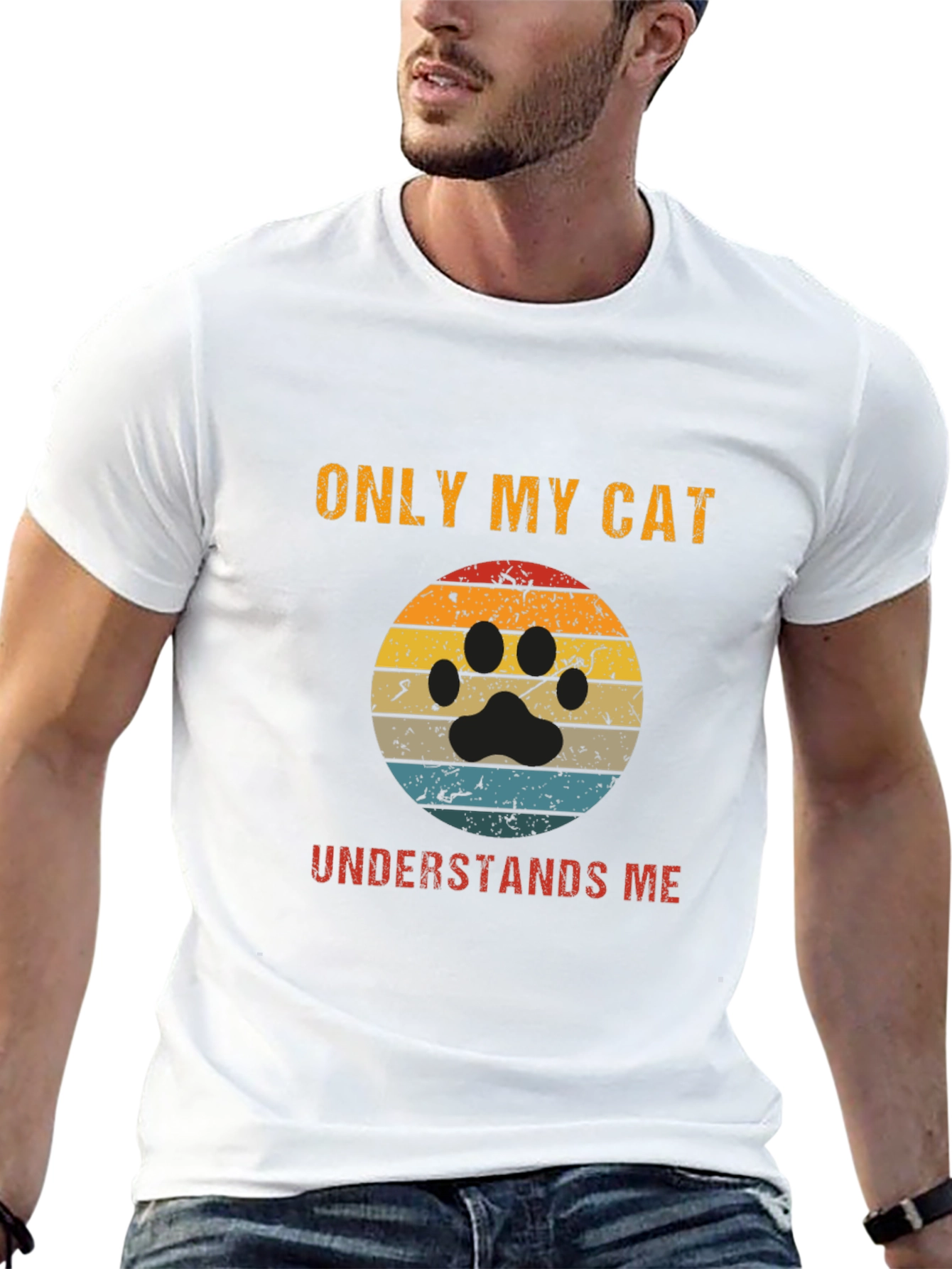 Black Only My Cat Understands Me T-Shirt view 13