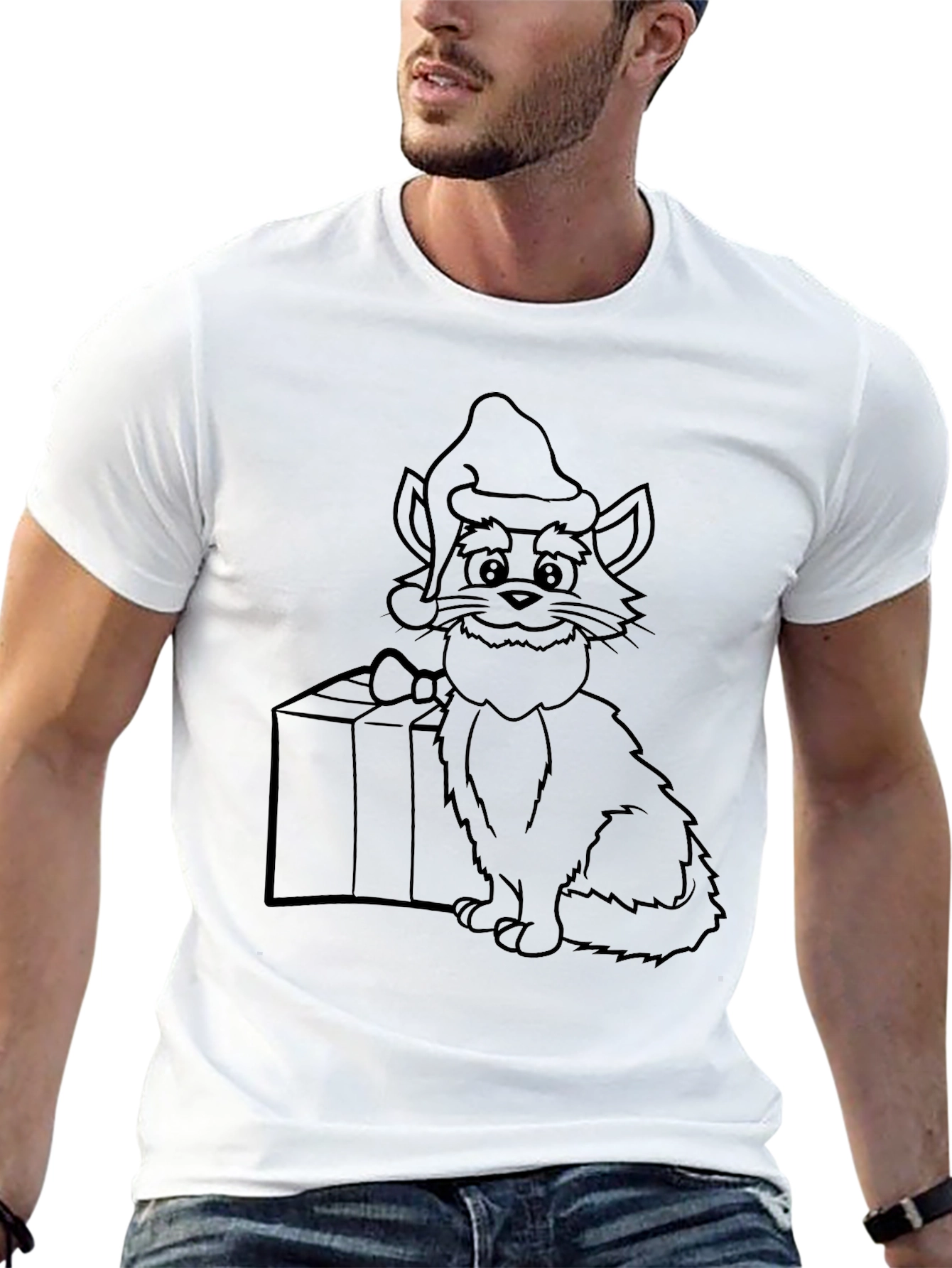 Festive Cat T-Shirt: Holiday Gift for Cat Lovers - 13