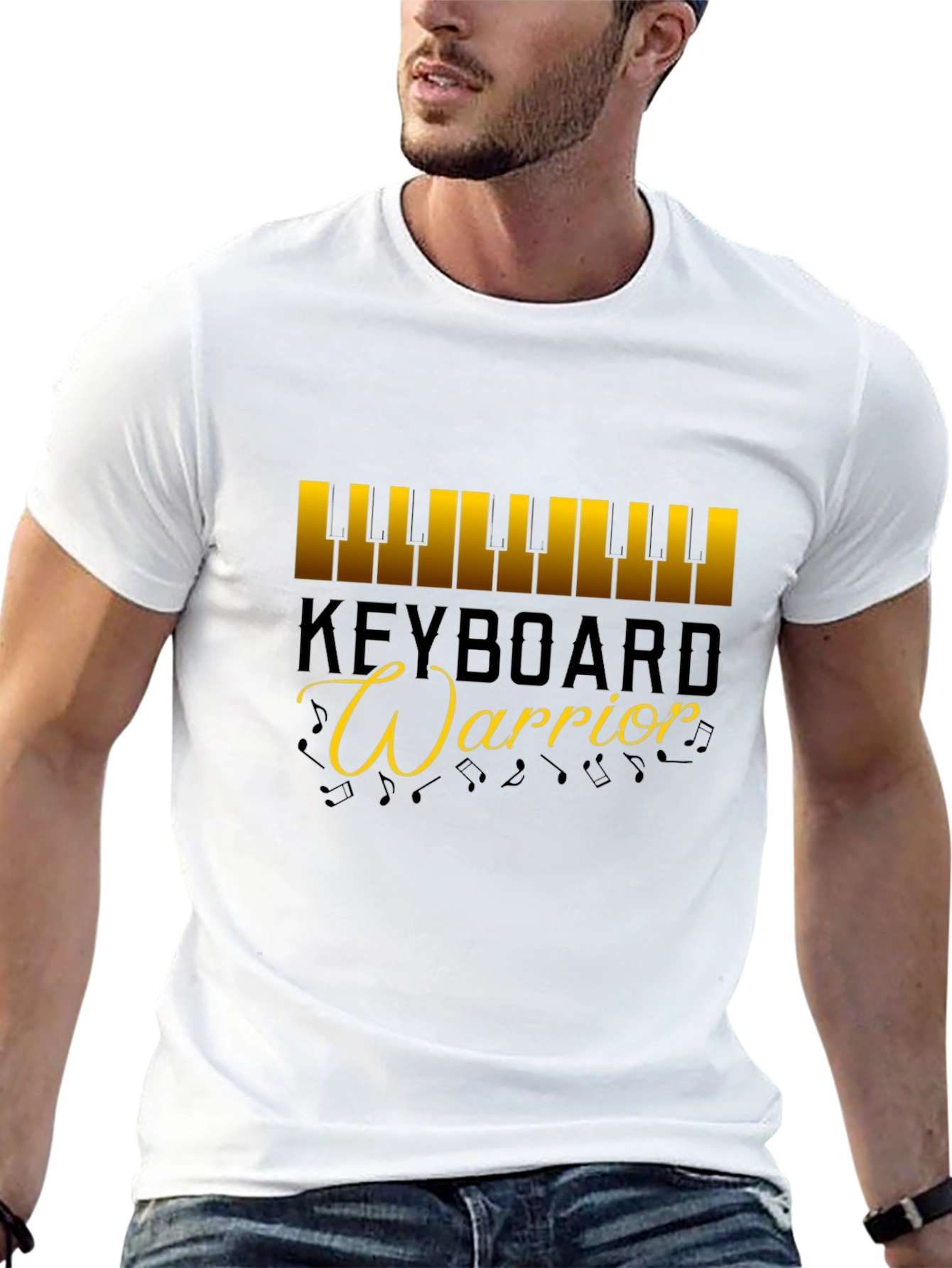 Black Keyboard Warrior Graphic Tee view 13