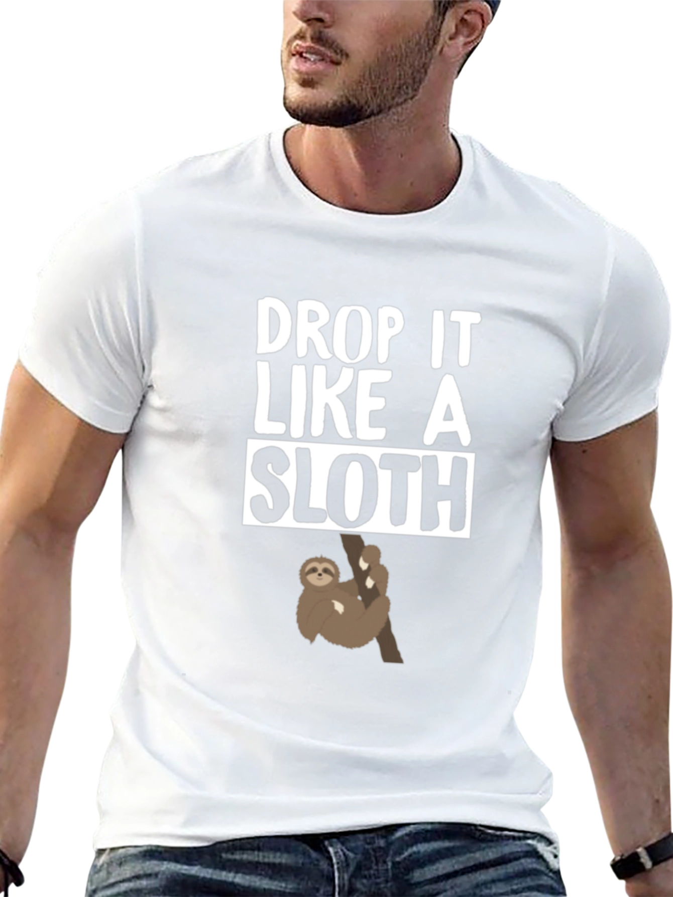 Black Drop It Like A Sloth Graphic Tee view 13