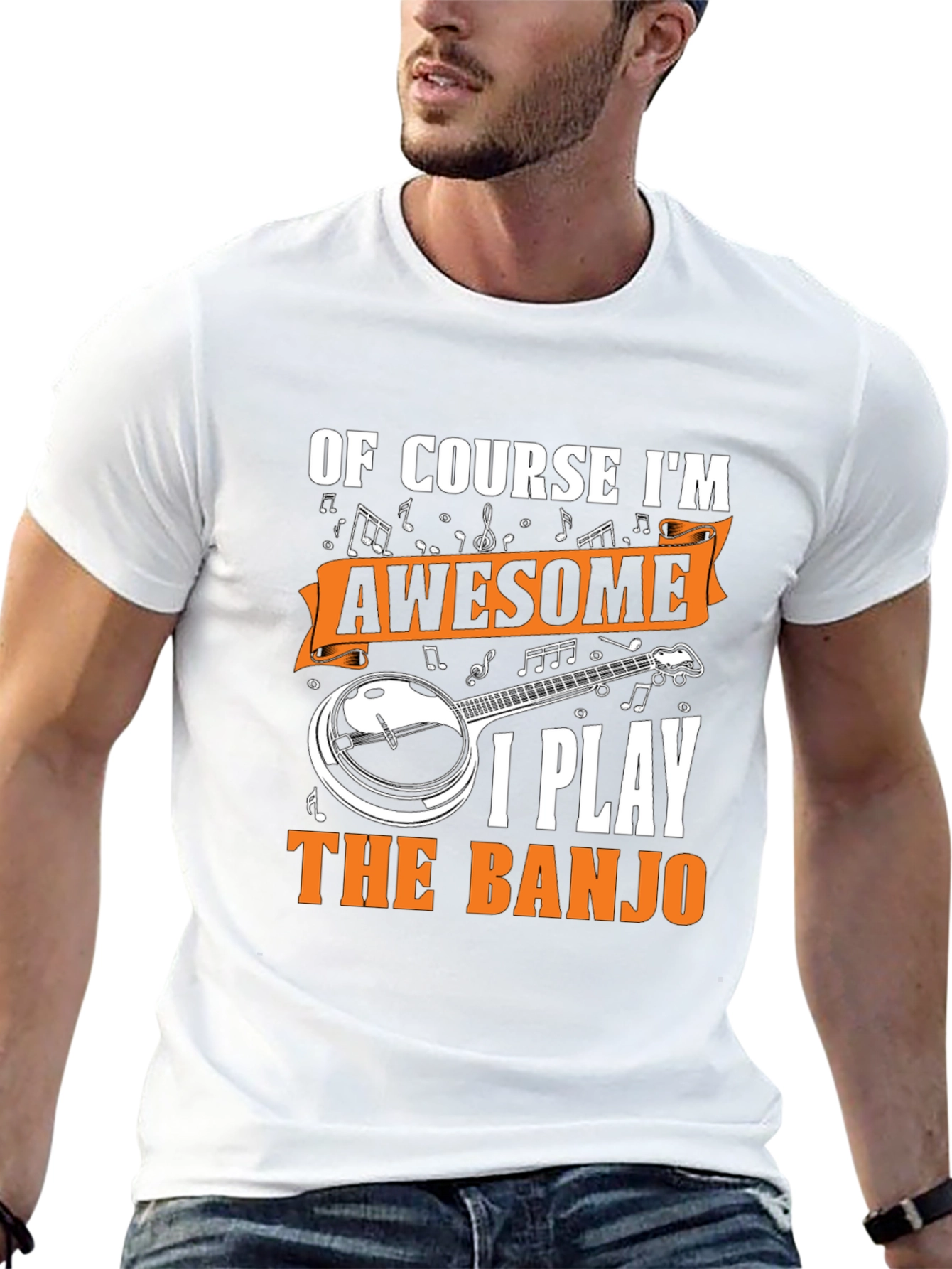 Black Awesome Banjo Player T-Shirt view 13