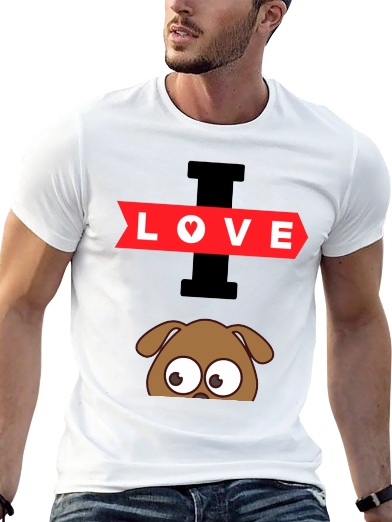 Black I Love Dogs Graphic T-Shirt view 13