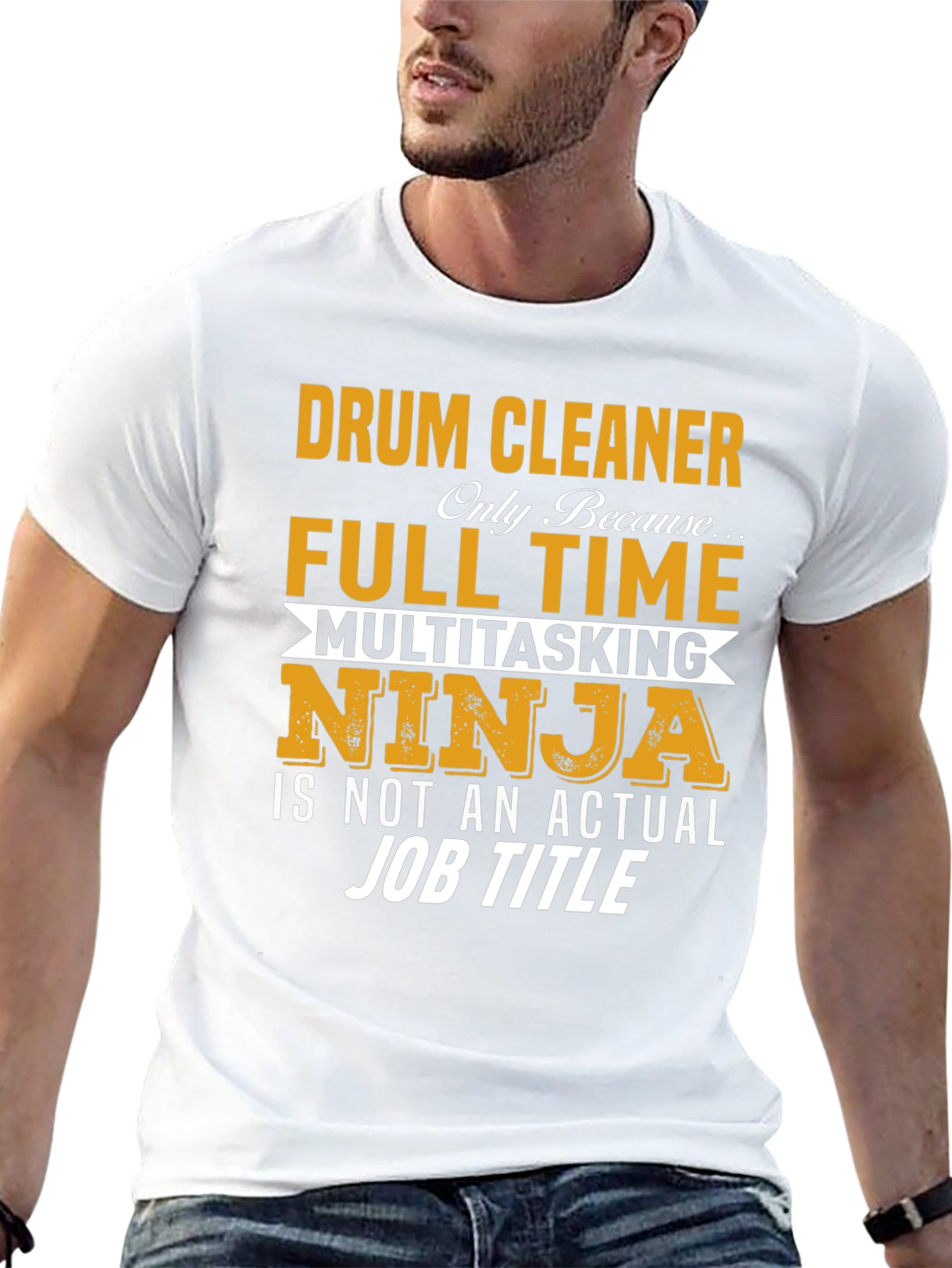 Black Drum Cleaner T-Shirt: Full Time Ninja view 13