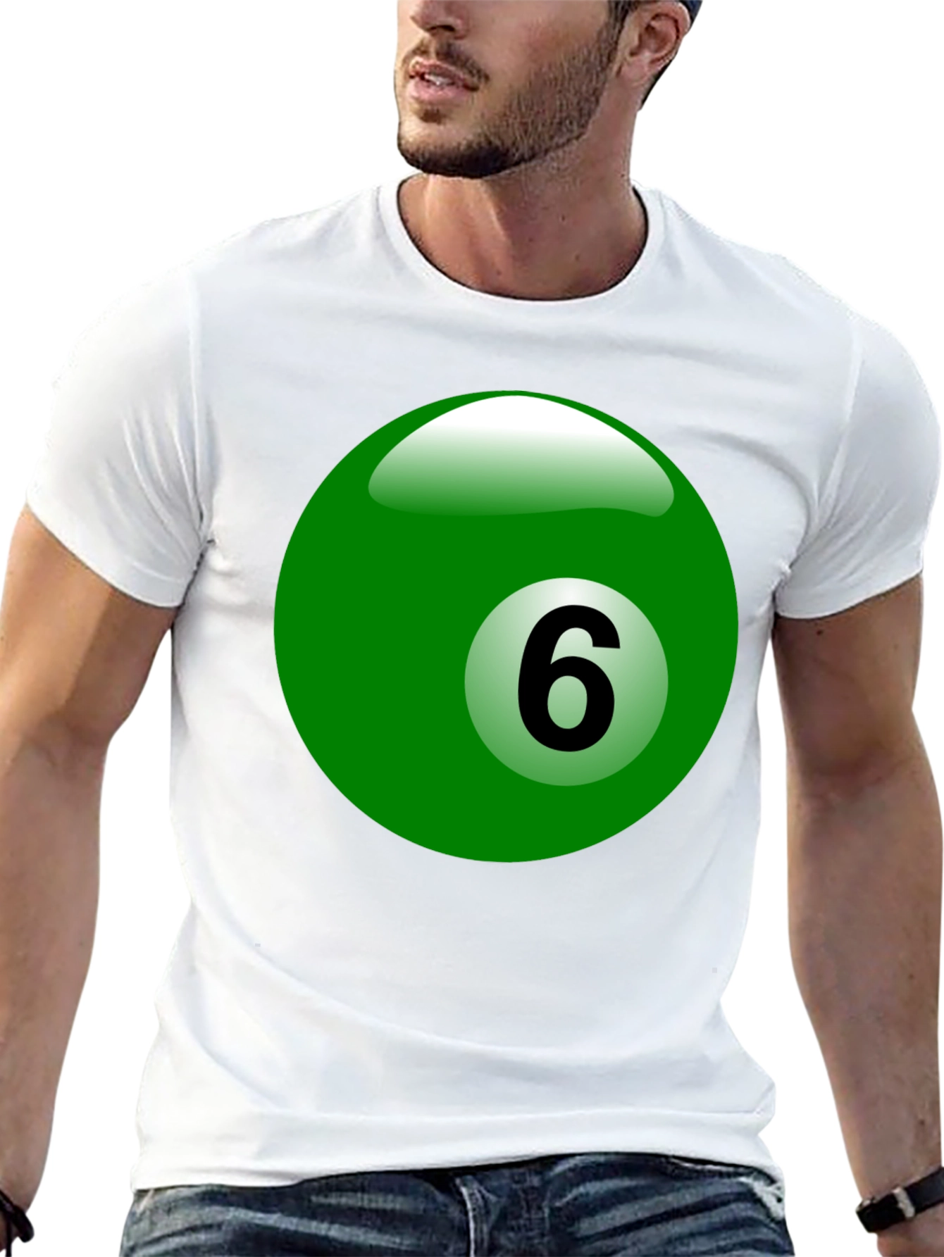 Lucky Number 6 Billiard Ball Graphic Tee - 13