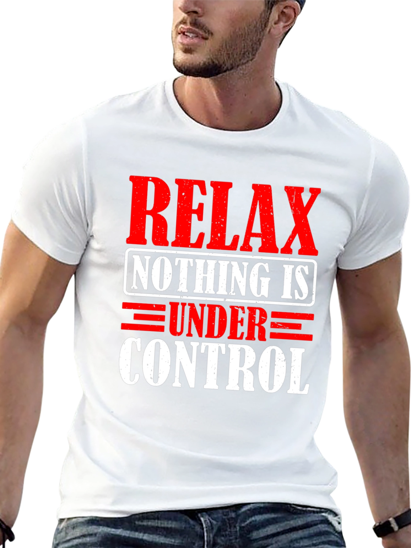 Black Relax Nothing is Under Control Graphic T-Shirt view 13