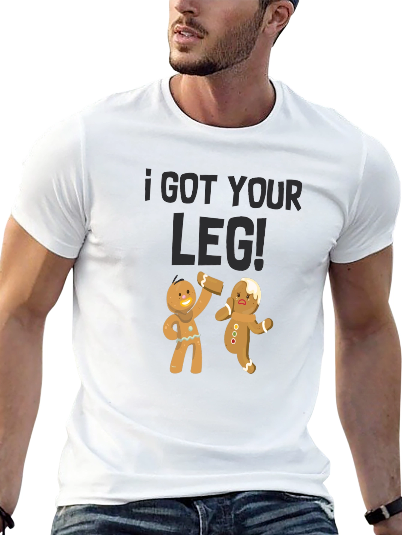 Black Gingerbread Man "I Got Your Leg" T-Shirt view 13