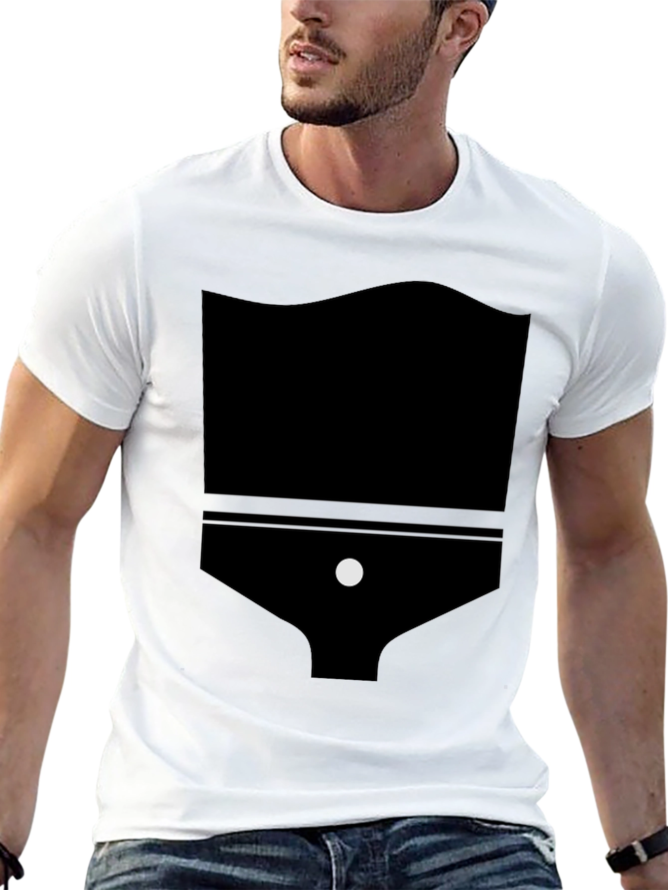 Black Abstract Graphic Black T-Shirt view 13