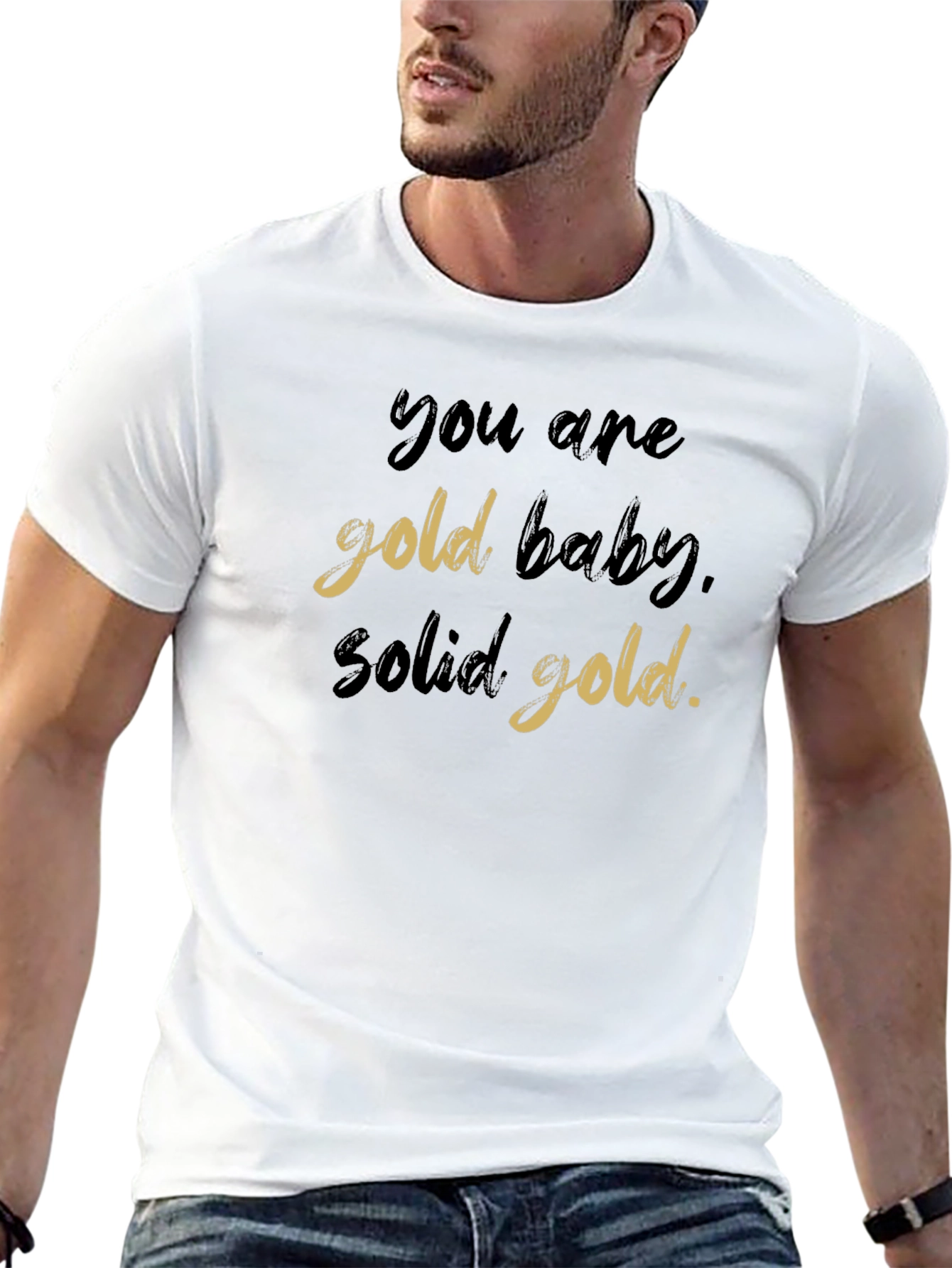 Black You are Gold Baby Solid Gold Black T-Shirt view 13