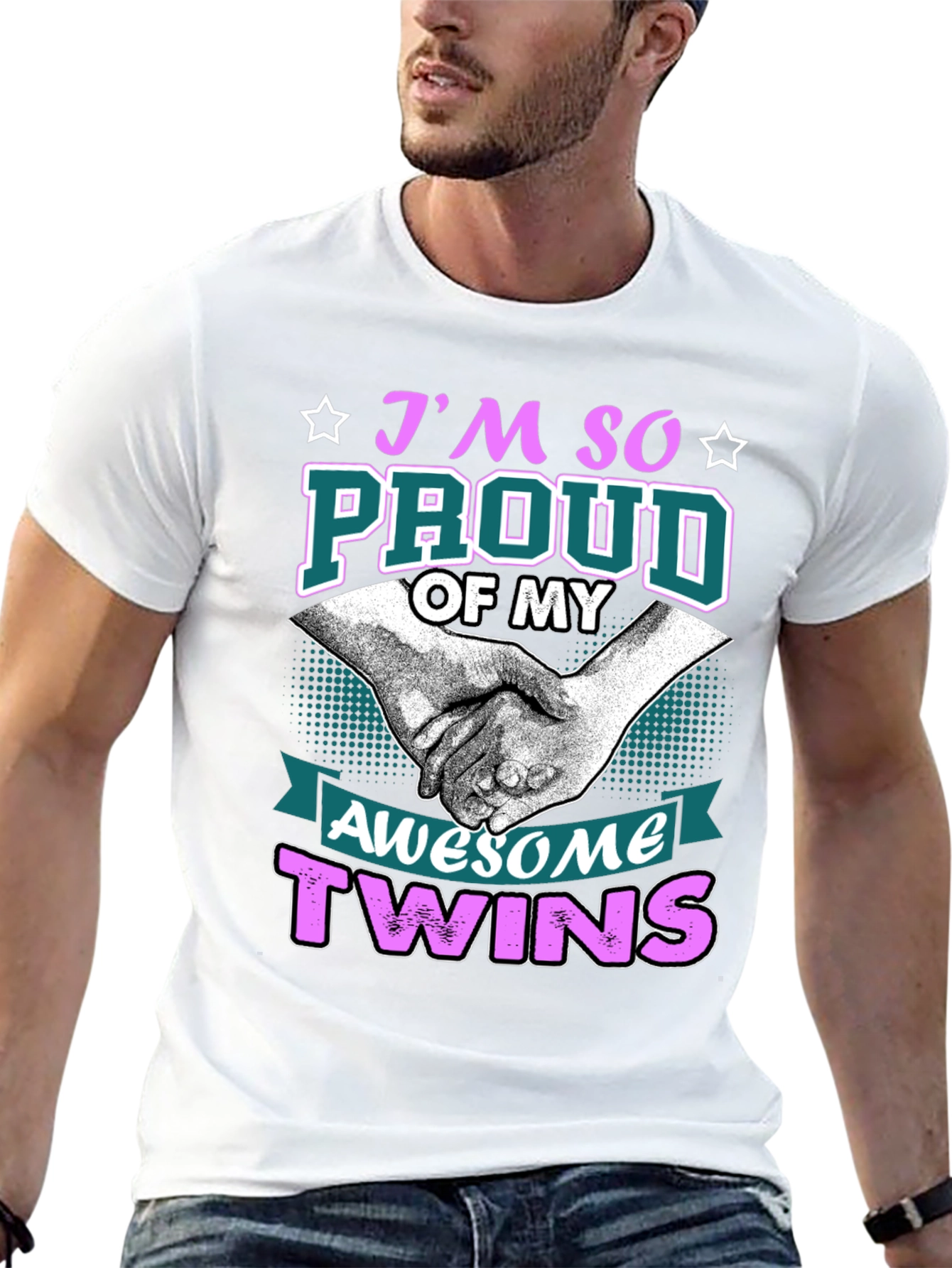 Black Proud Twins T-Shirt - Awesome Design! view 13