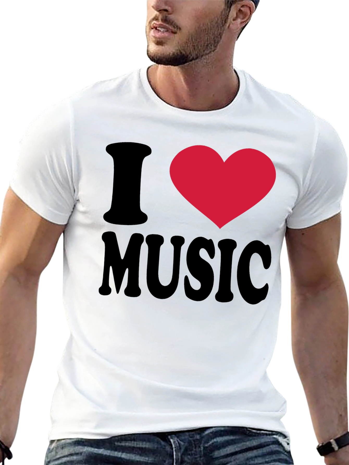 Black I Heart Music Black T-Shirt view 13