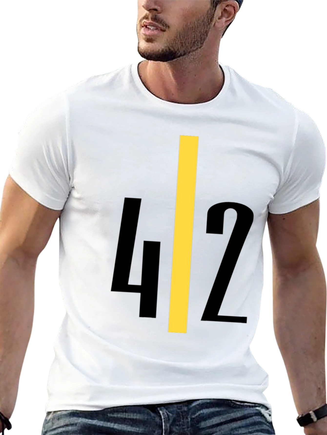 Black Bold Number 42 Graphic Tee - Black view 13