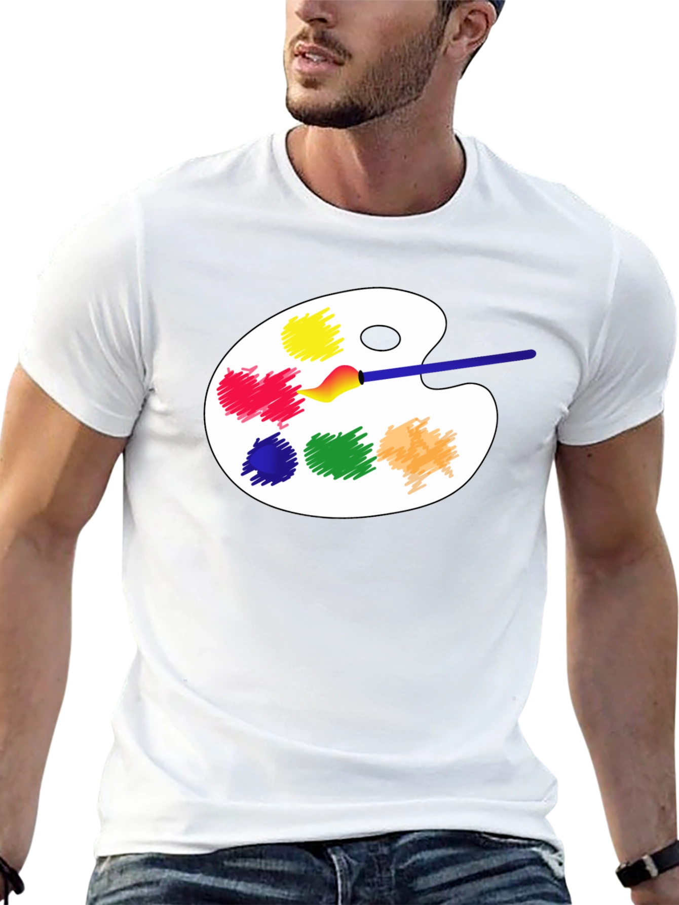 Black Art Palette T-Shirt - Painter's Essential view 13