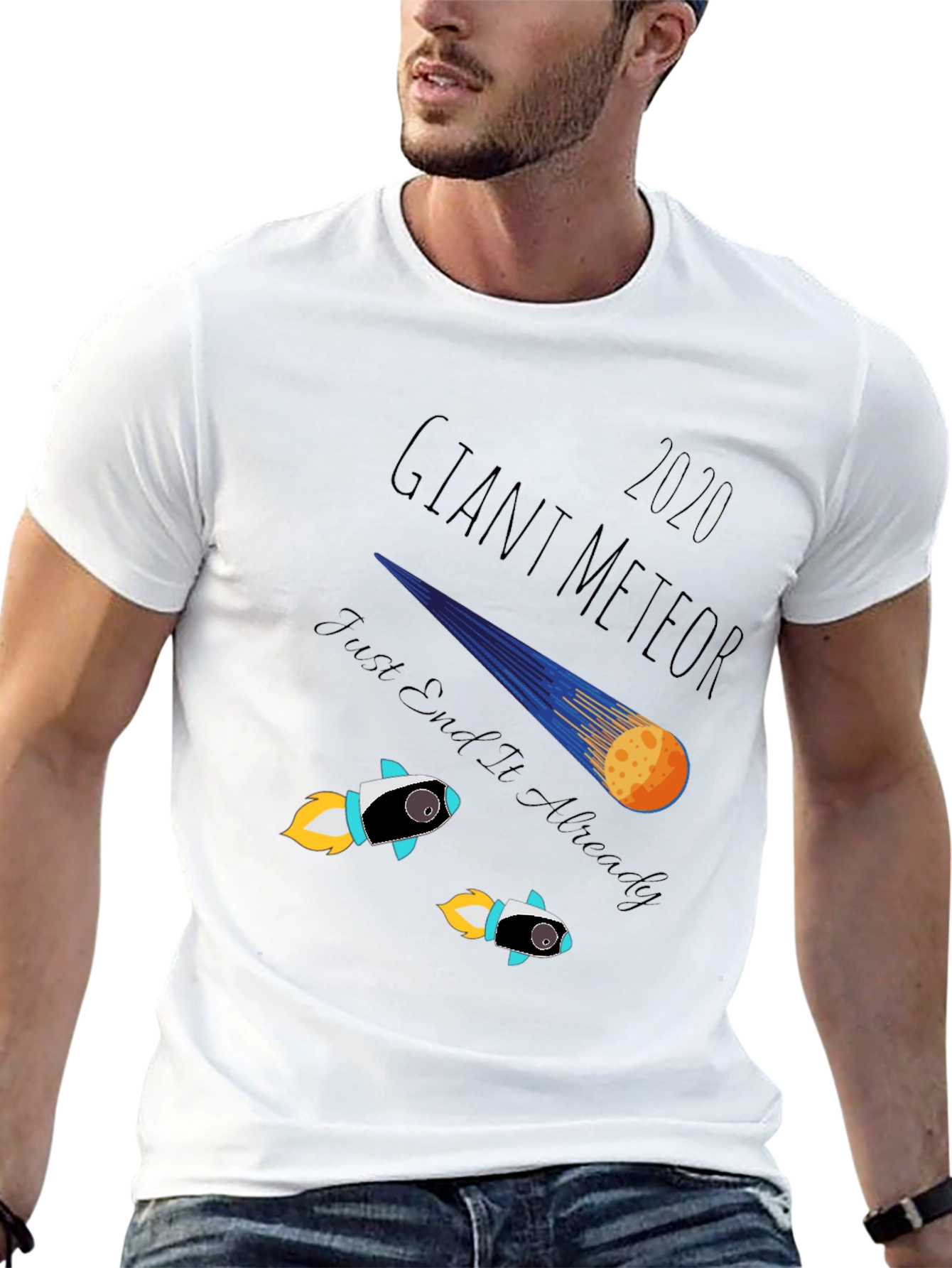 Black Giant Meteor 2020 T-Shirt: Humorous End of Times Tee view 13