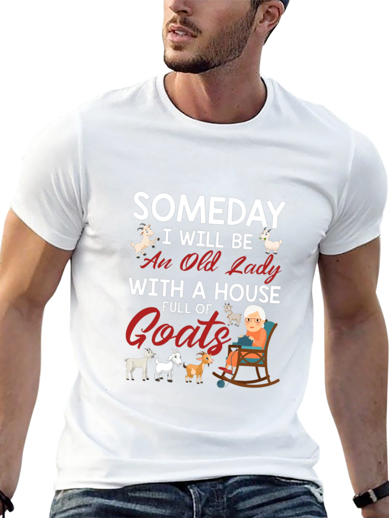 Black Someday Old Lady Goats T-Shirt view 13