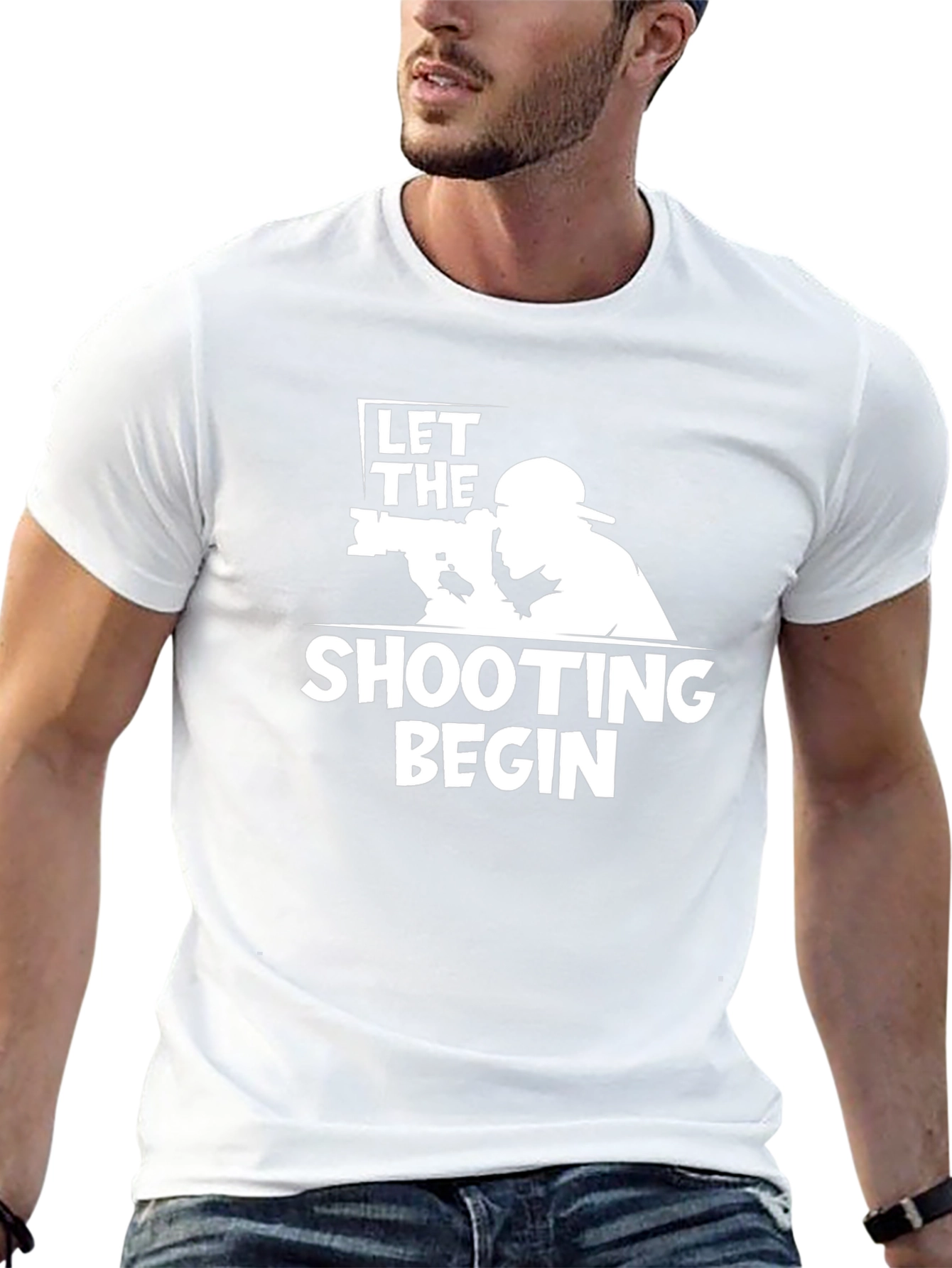 Black Let the Shooting Begin - Black T-Shirt view 13