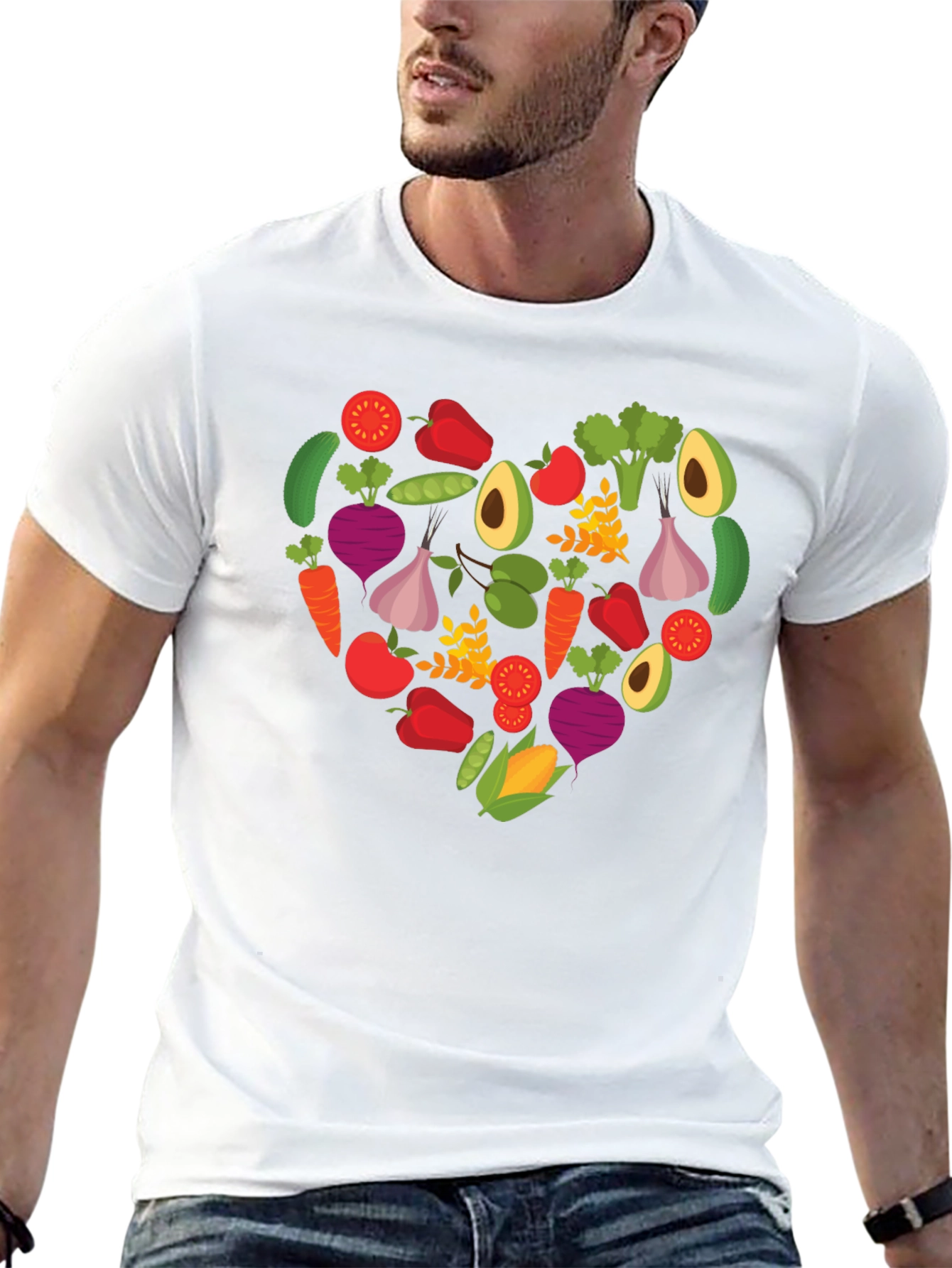 Vegan Heart T-Shirt - Love Veggies! - 13