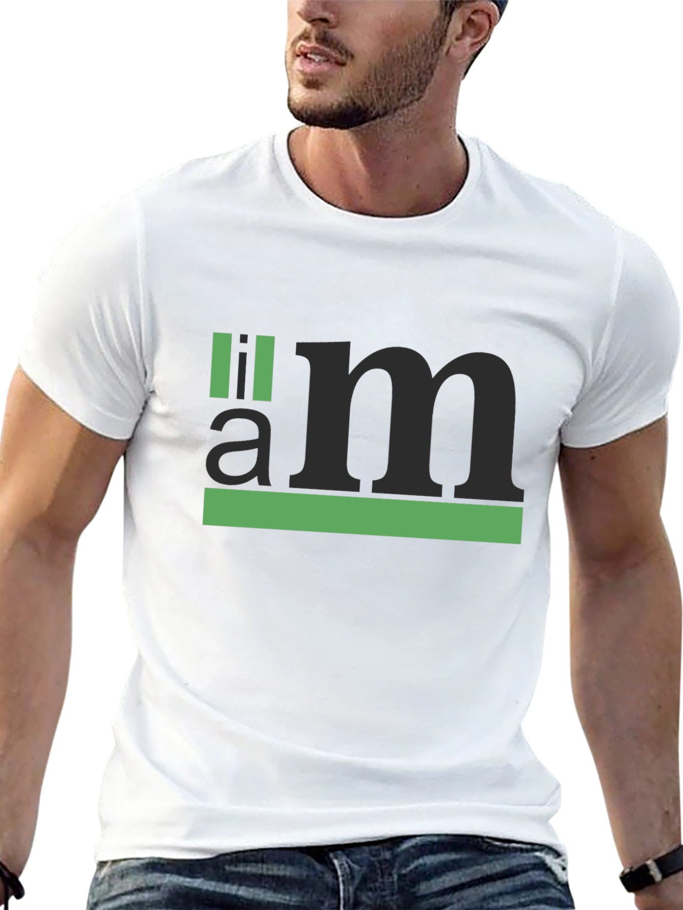 Black Minimalist Graphic Tee - 'I am' Statement Shirt view 13