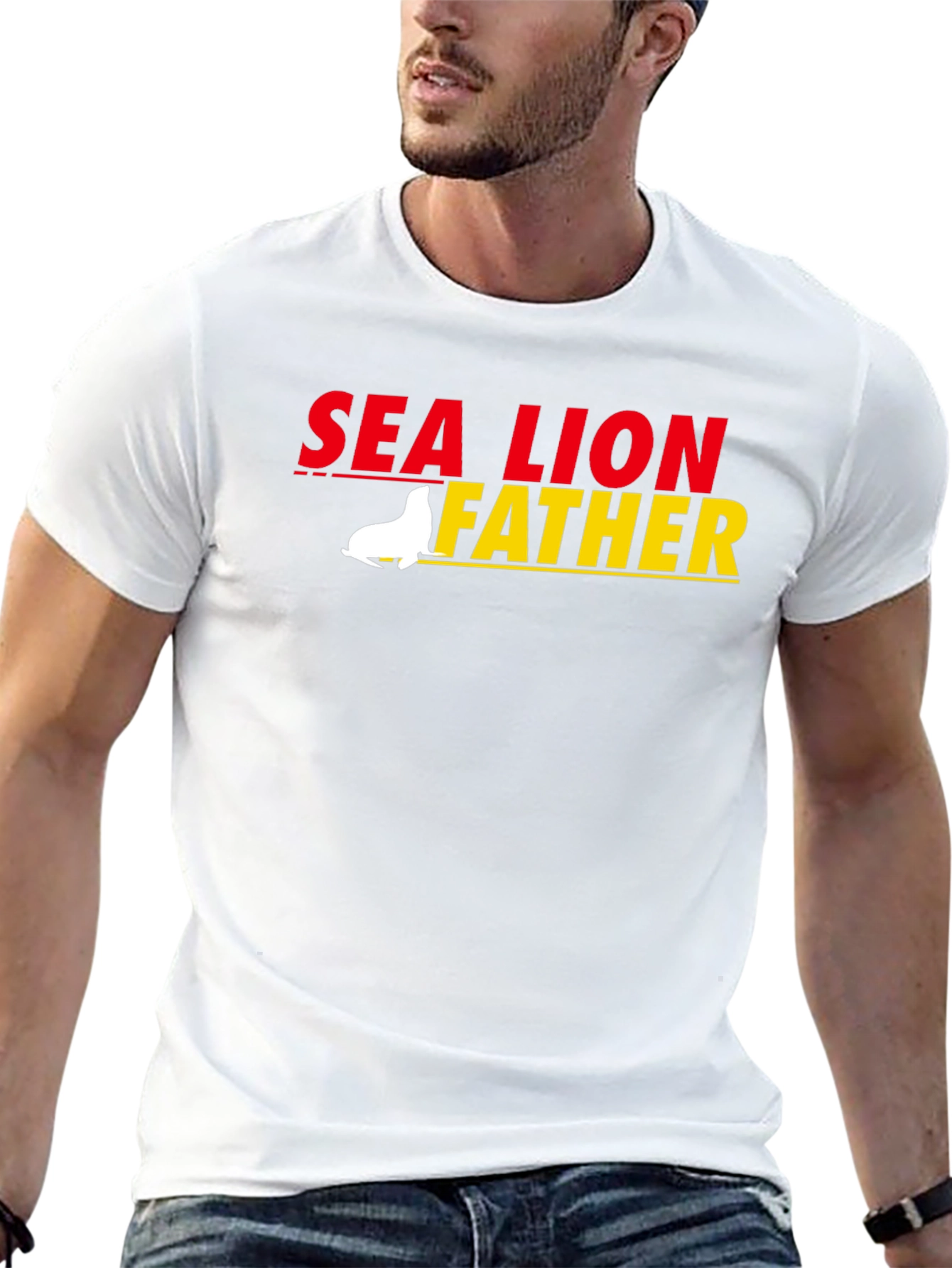 Black Sea Lion Father Graphic T-Shirt view 13