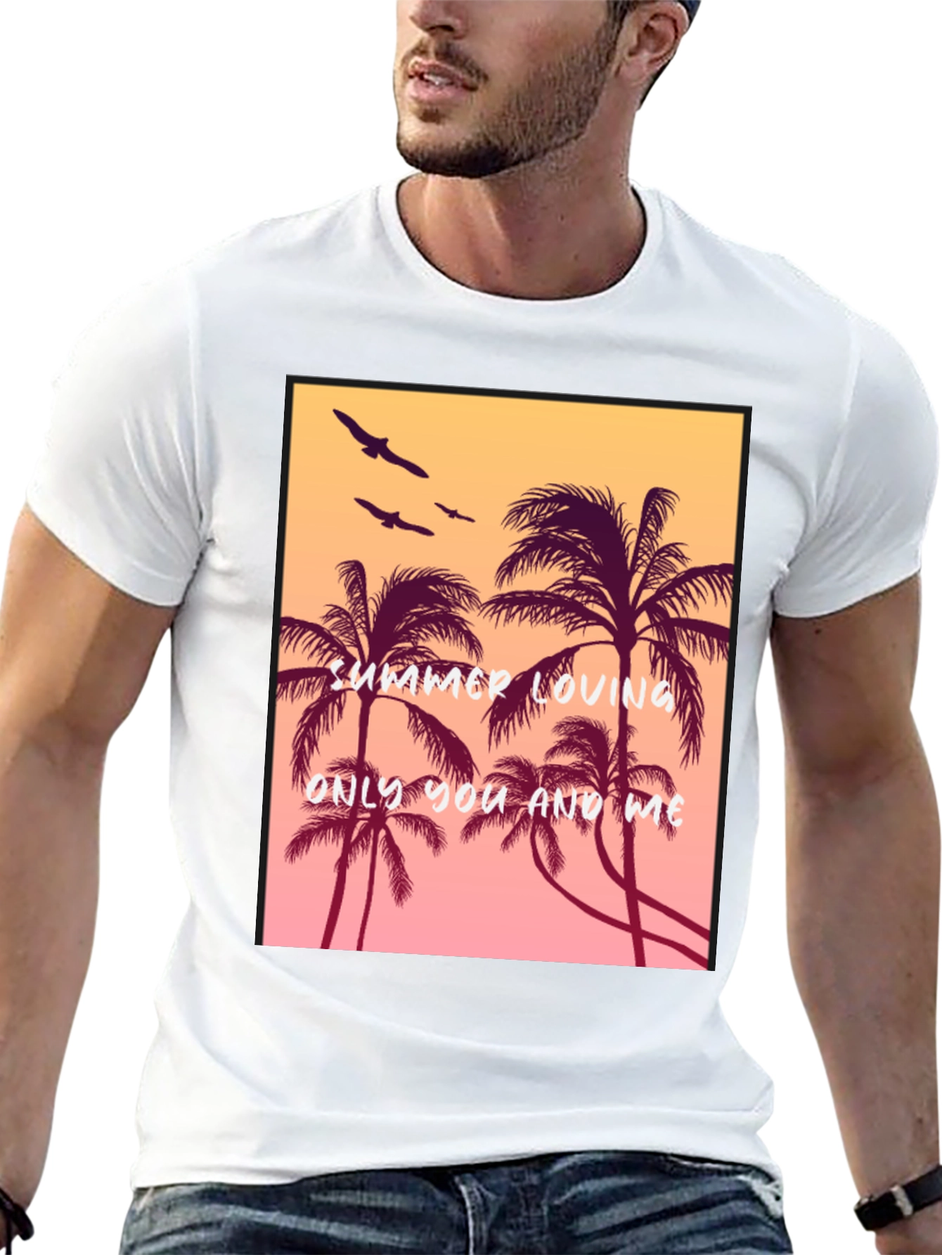 Black Summer Loving Palm Tree Graphic Tee view 13