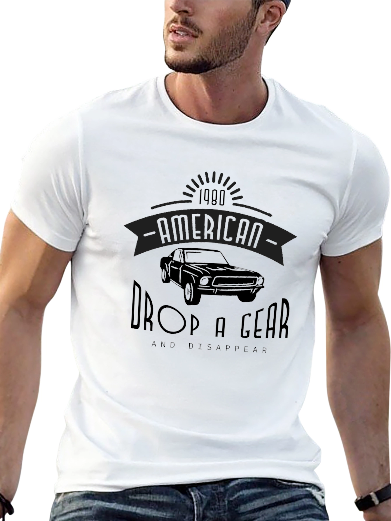 Black American Muscle Car Graphic Tee view 13