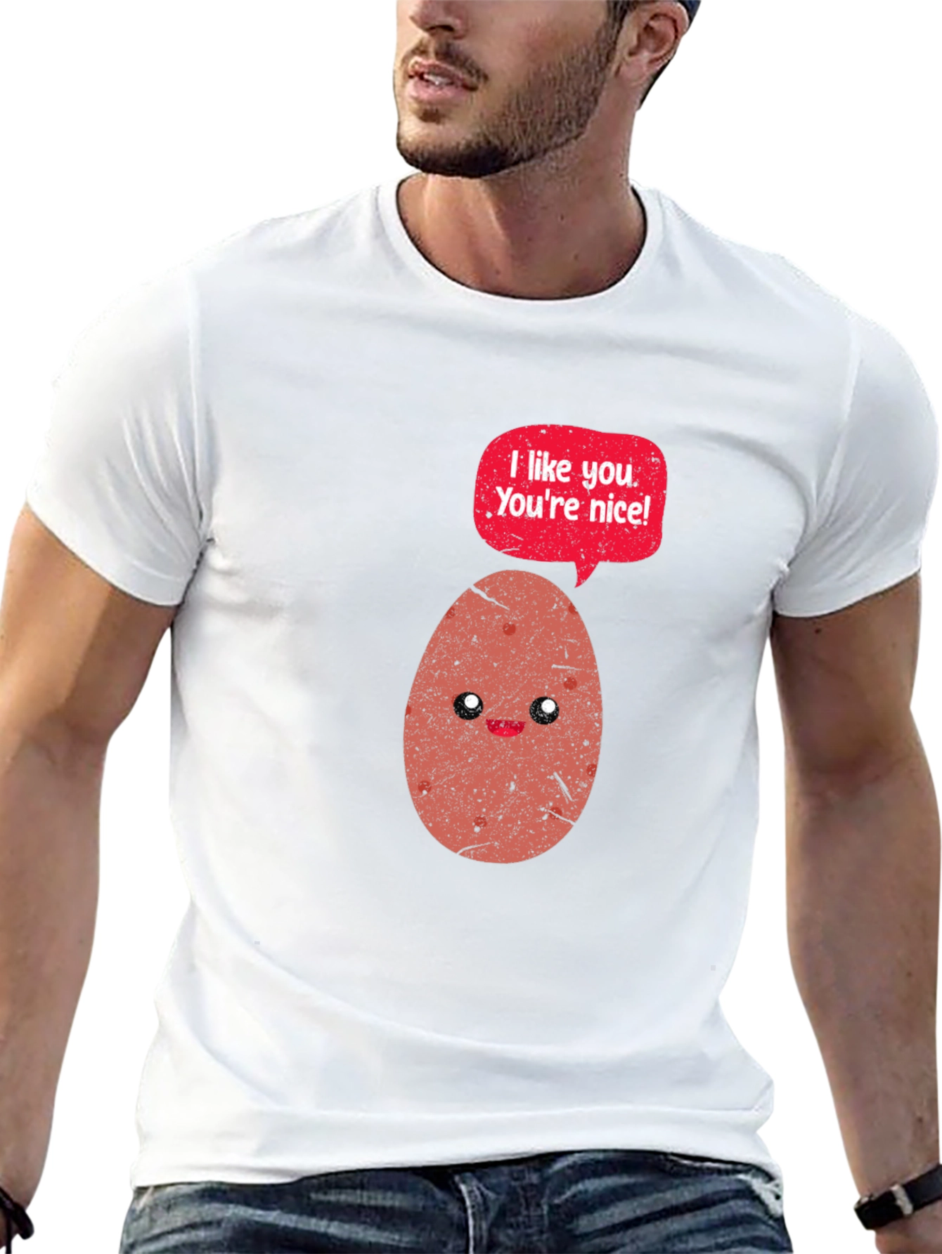 Black Funny Potato T-Shirt - I Like You, You're Nice! view 13