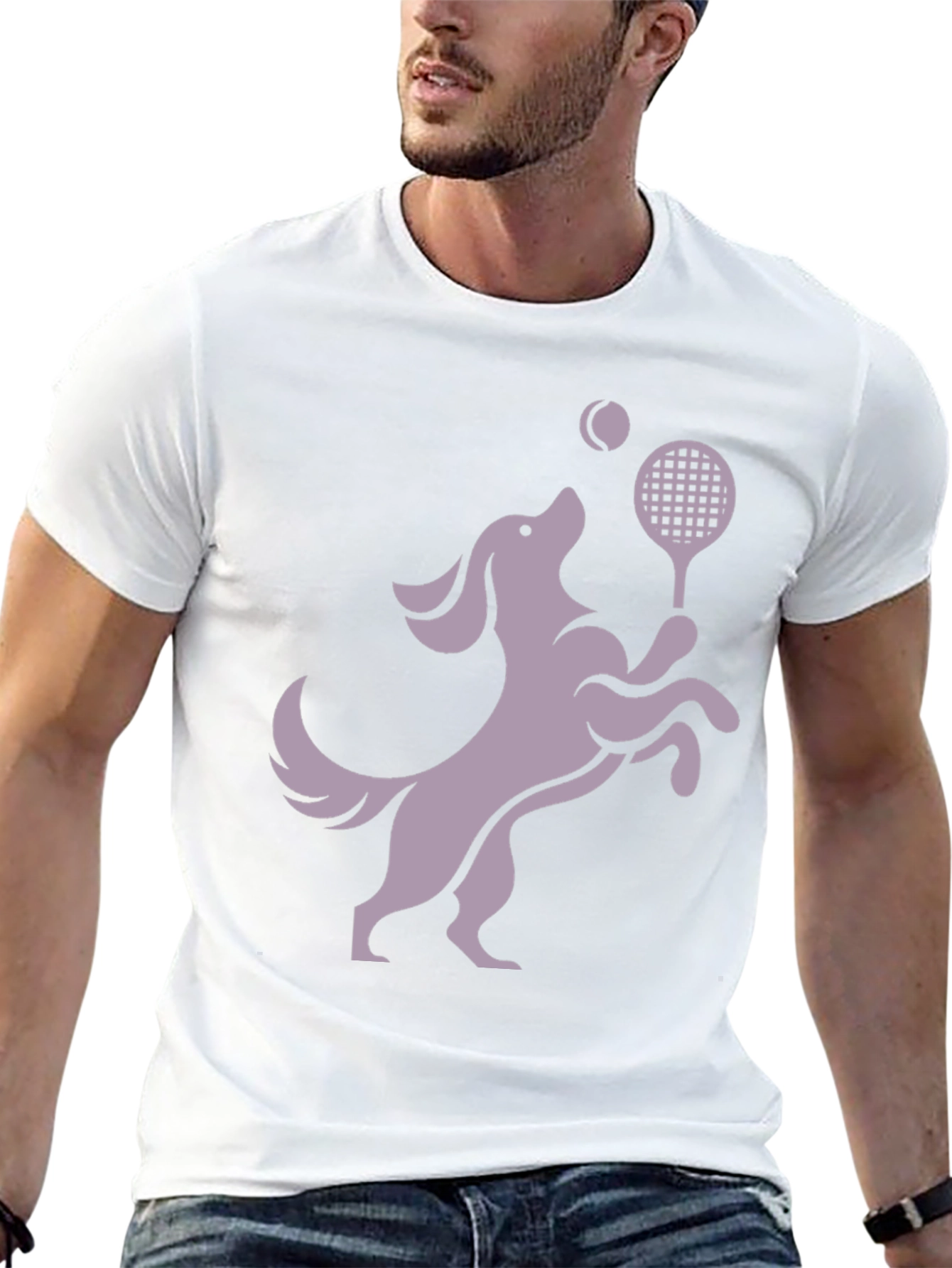 Black Dog Playing Tennis Black Graphic Tee view 13