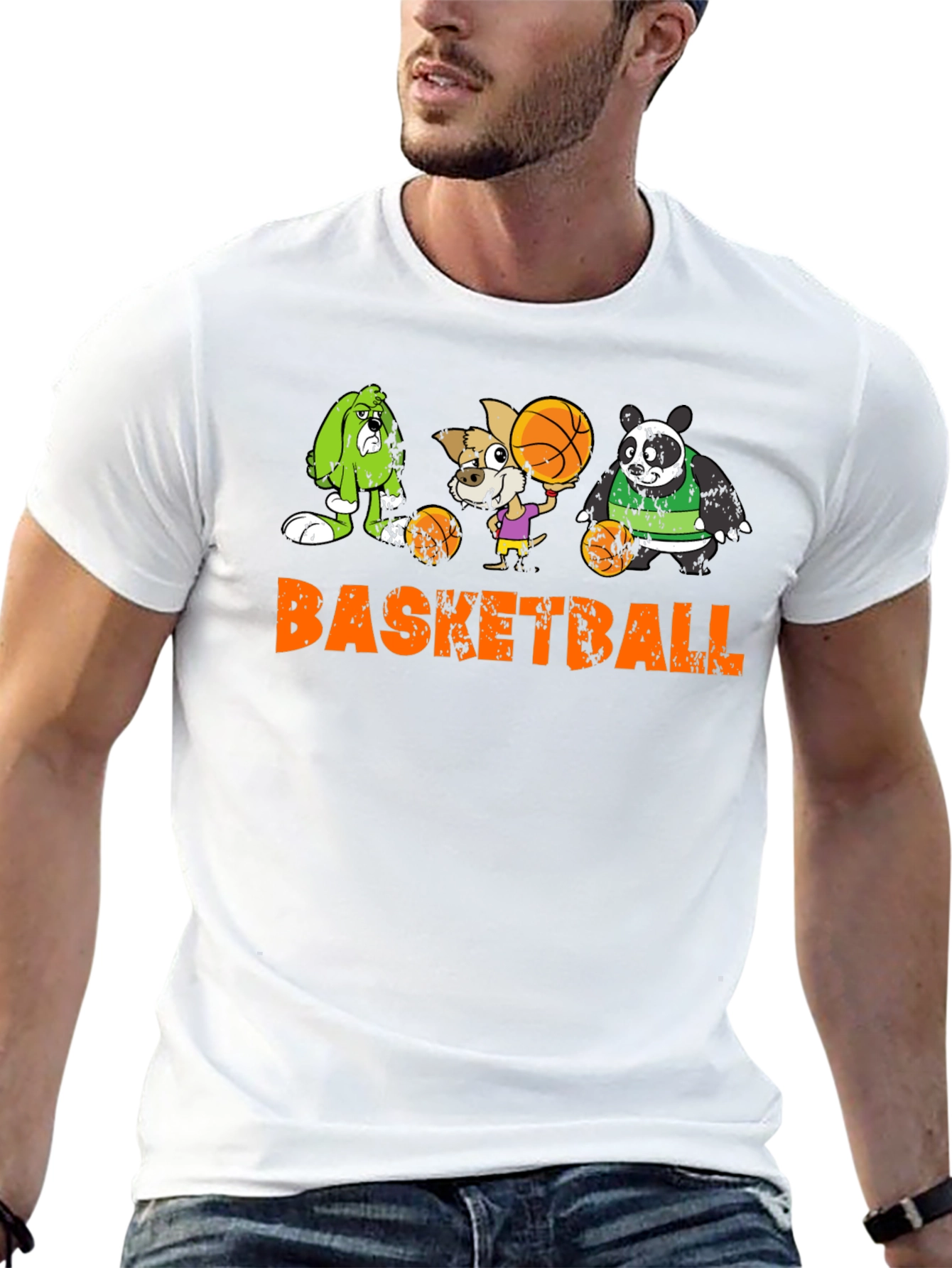 Black Basketball Animals Graphic T-Shirt view 13