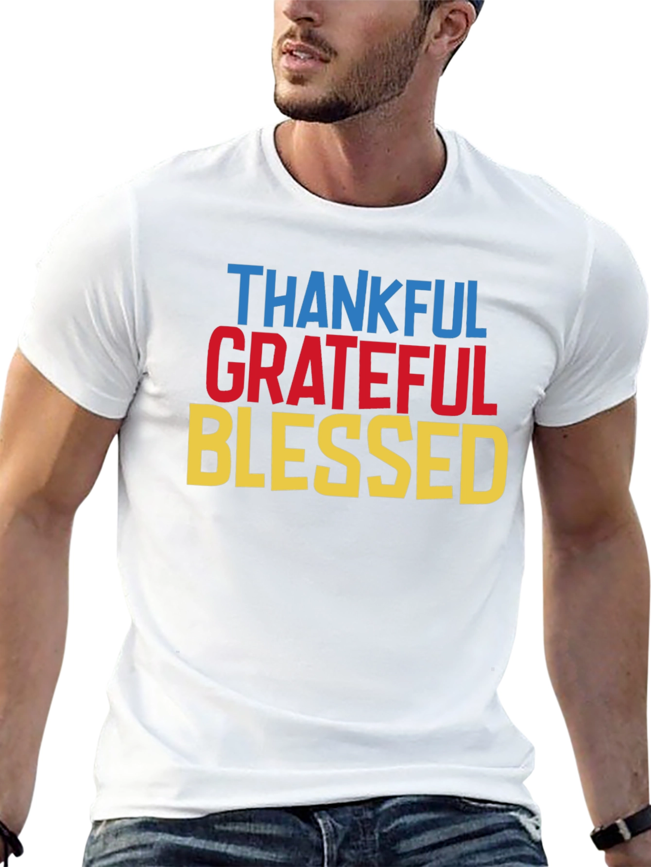 Black Thankful Grateful Blessed T-Shirt view 13