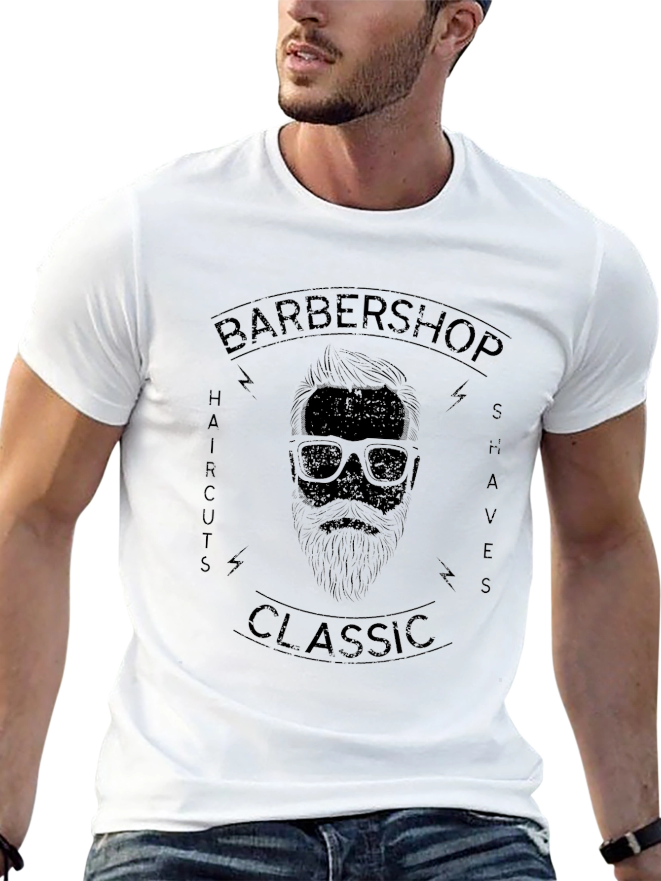 Black Classic Barbershop Tee - Haircuts & Shaves view 13