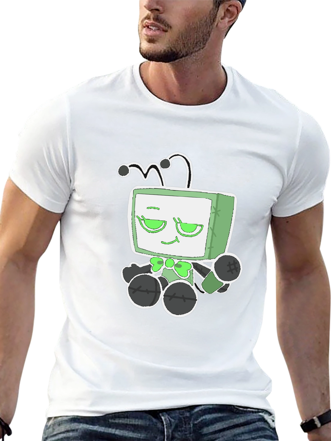 Black Funky Alien TV Head Graphic Tee - Black view 13