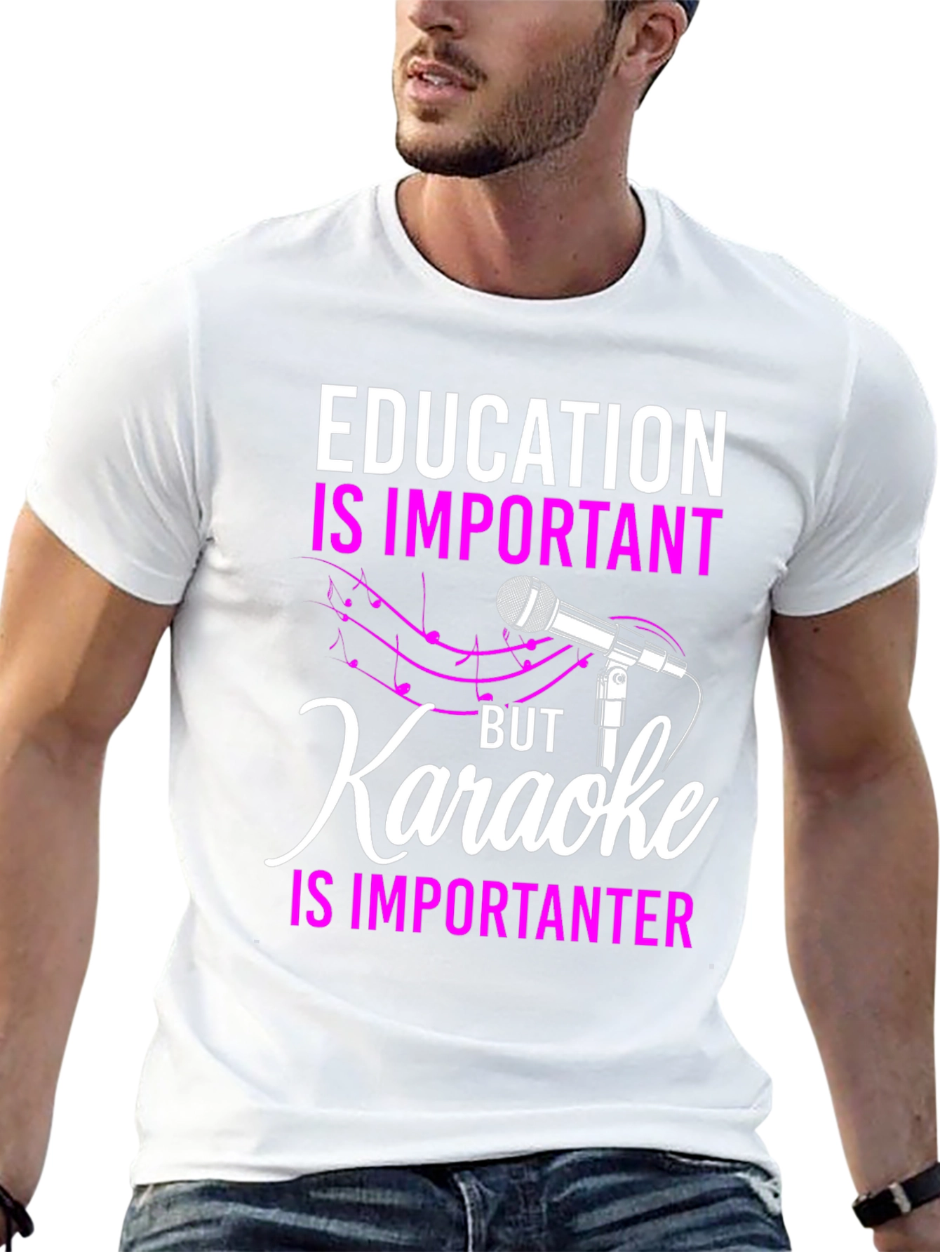 Black Funny Karaoke Lover T-Shirt: Education is Important, But... view 13