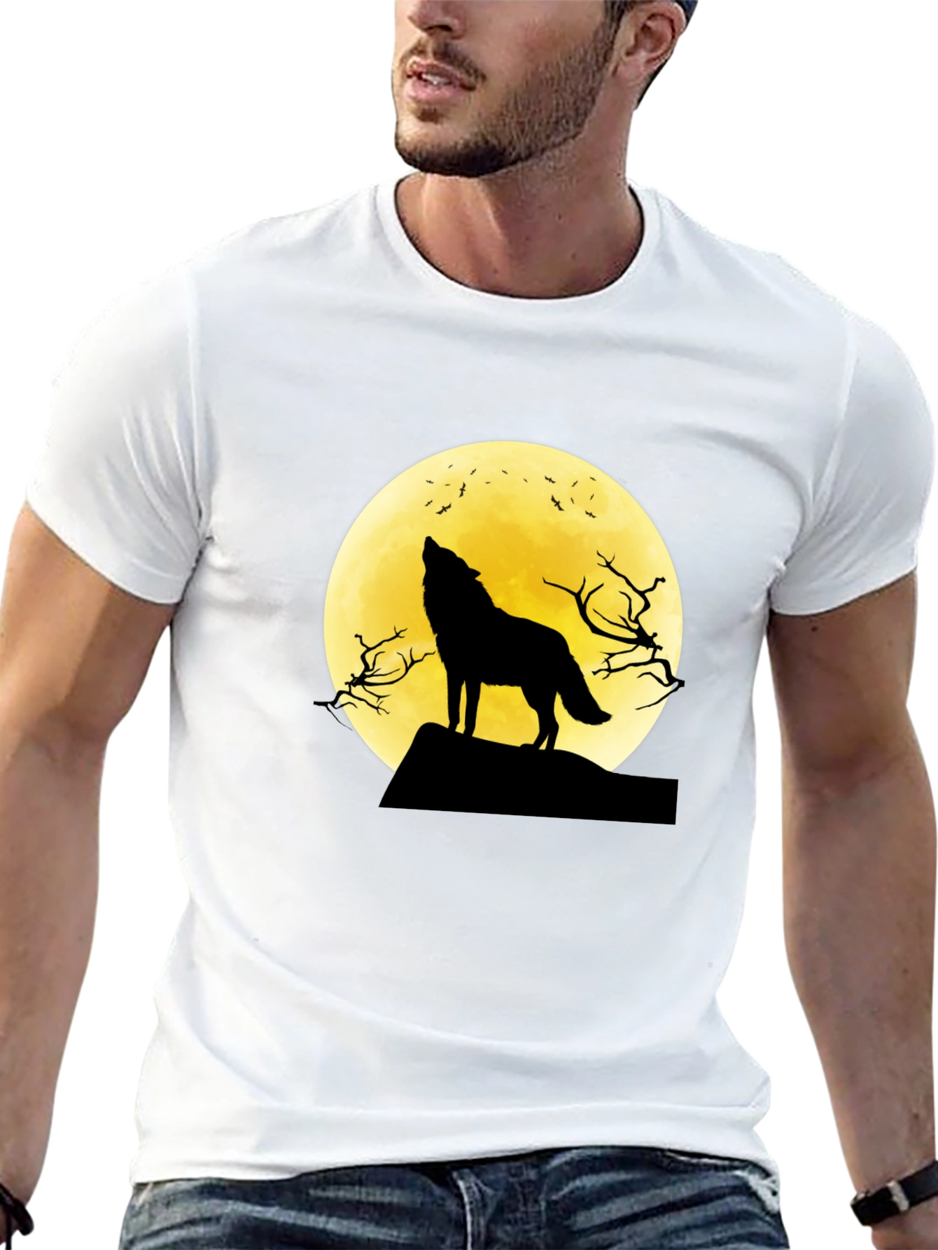 Black Wolf Moon Graphic Tee - Black T-Shirt view 13