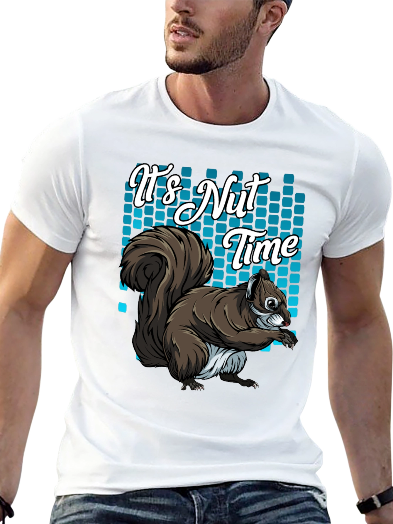 Black It's Nut Time Squirrel Graphic T-Shirt view 13
