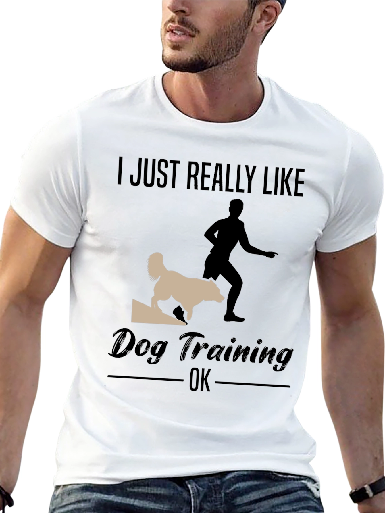 Black Dog Training T-Shirt - I Just Really Like Dog Training OK view 13