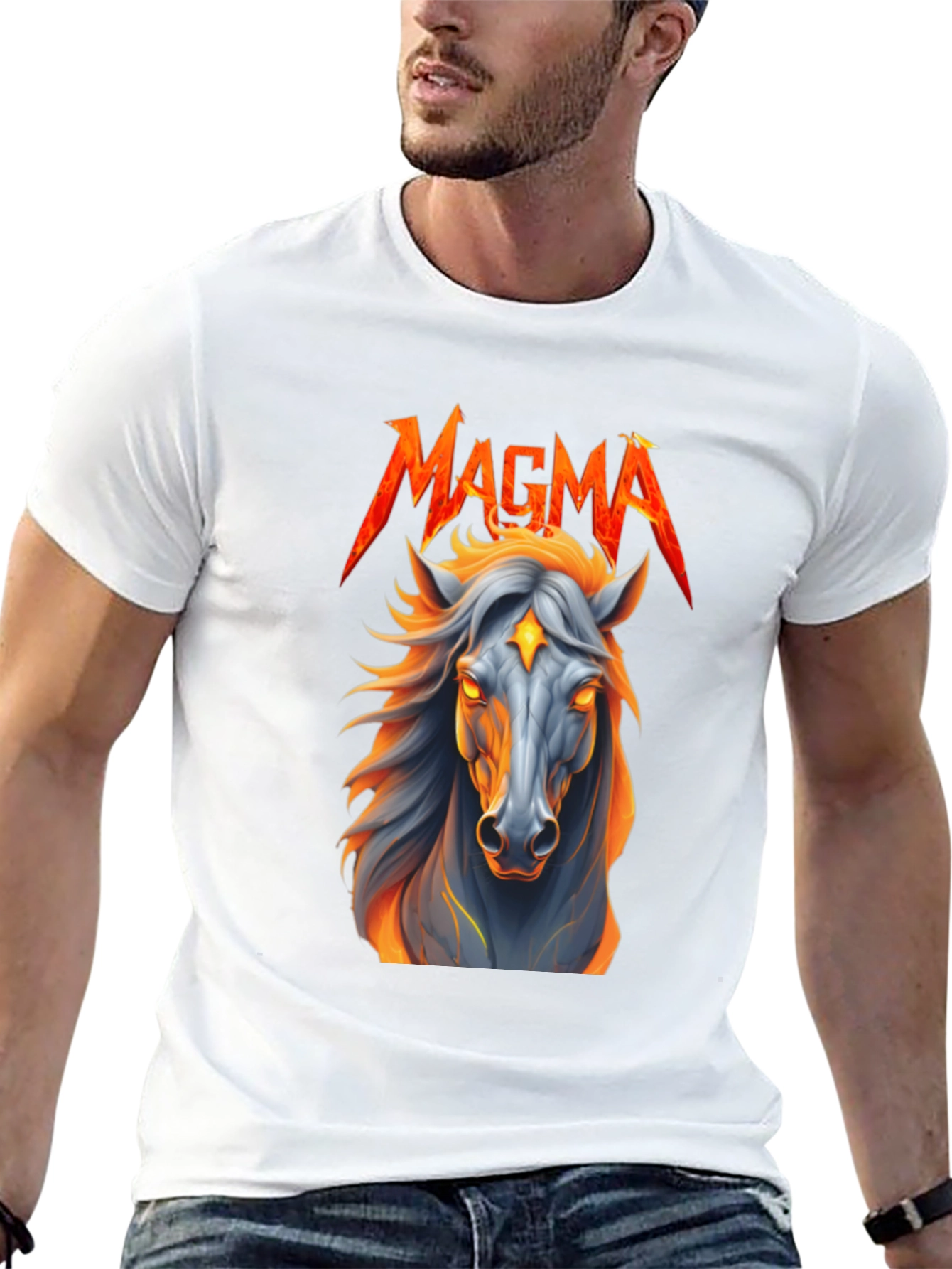 Black Magma Horse Graphic T-Shirt view 13