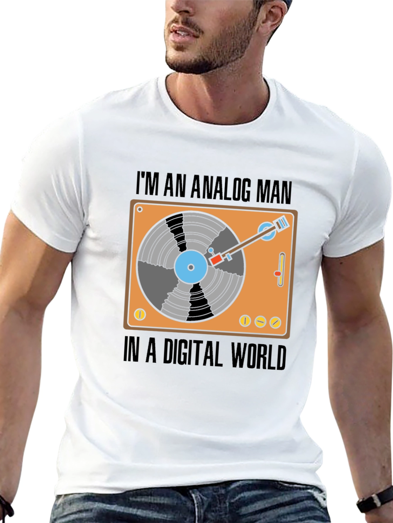 Black Analog Man in a Digital World T-Shirt view 13