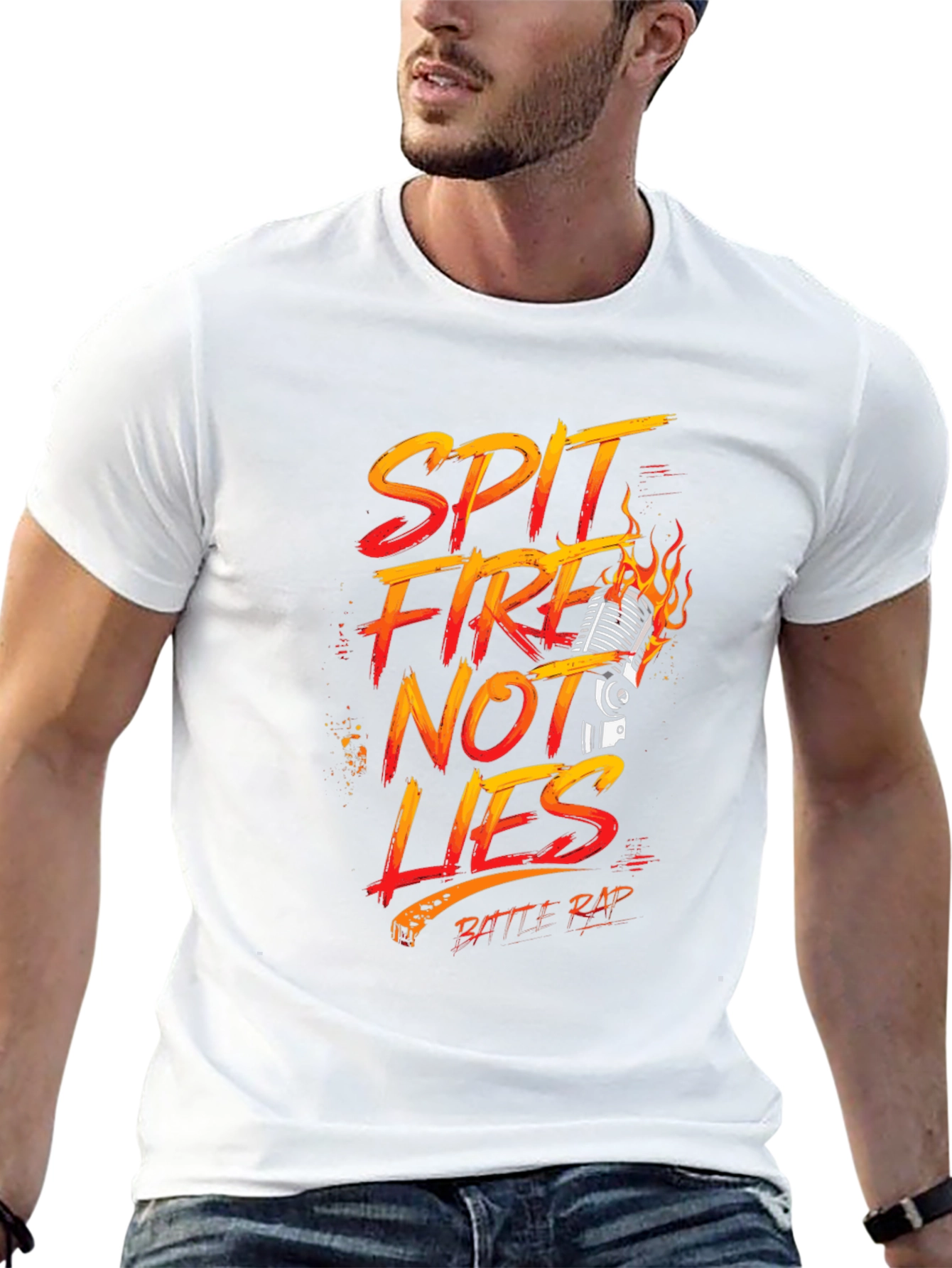 Black Spit Fire Not Lies Battle Rap T-Shirt view 13