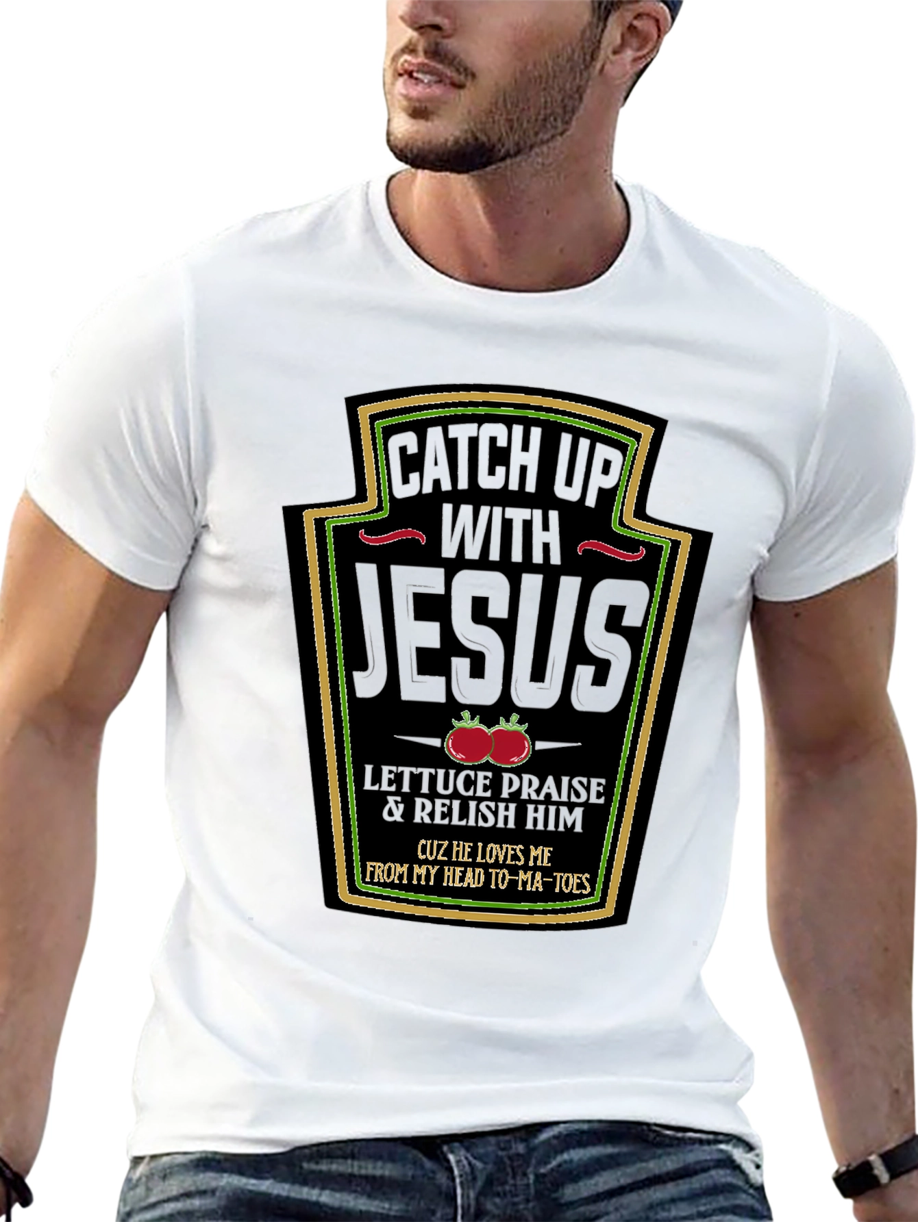 Black Catch Up with Jesus Black T-Shirt view 13