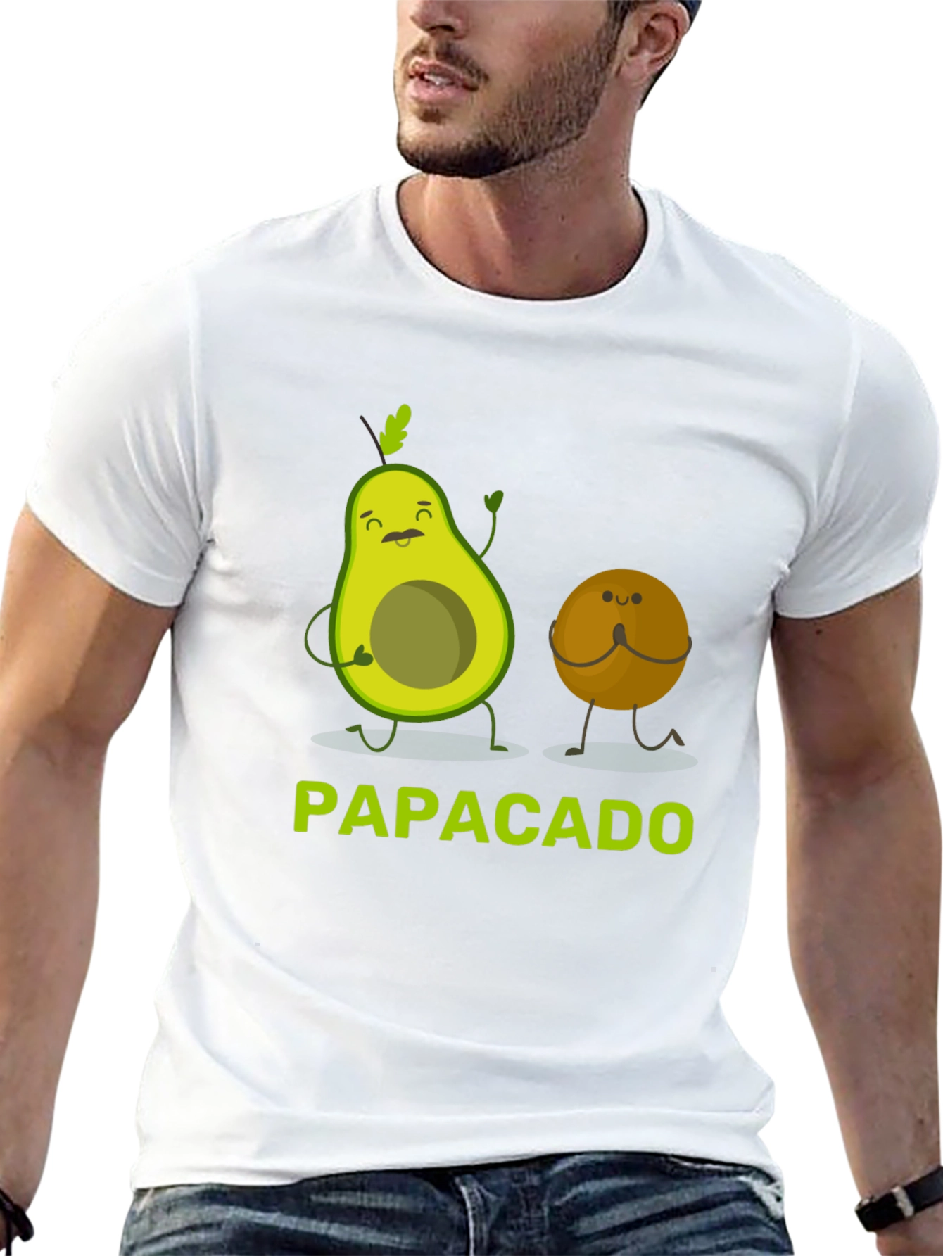 Black Papacado Funny Avocado Dad T-Shirt view 13