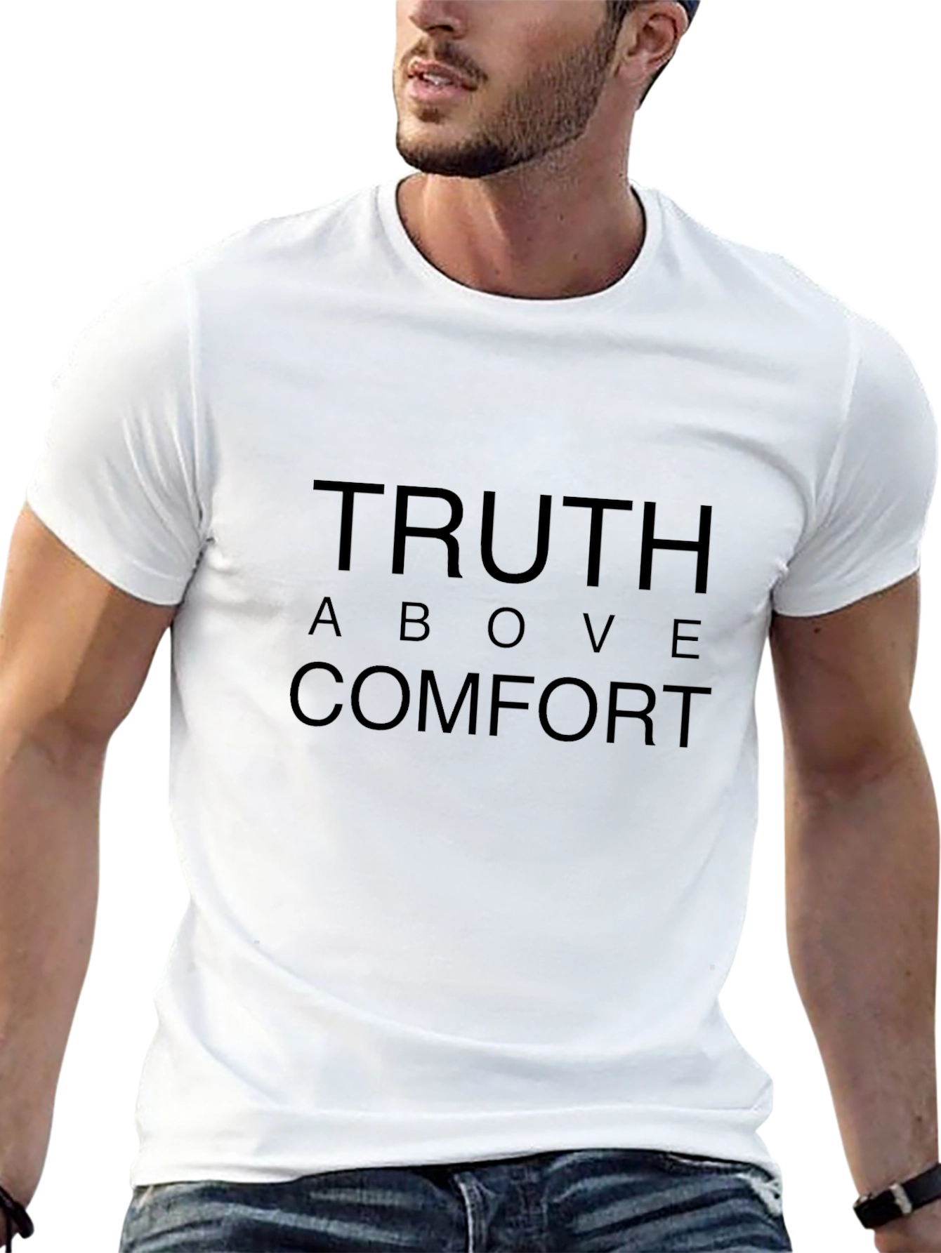 Black Truth Above Comfort T-Shirt - Mens Crew Neck Tee view 13