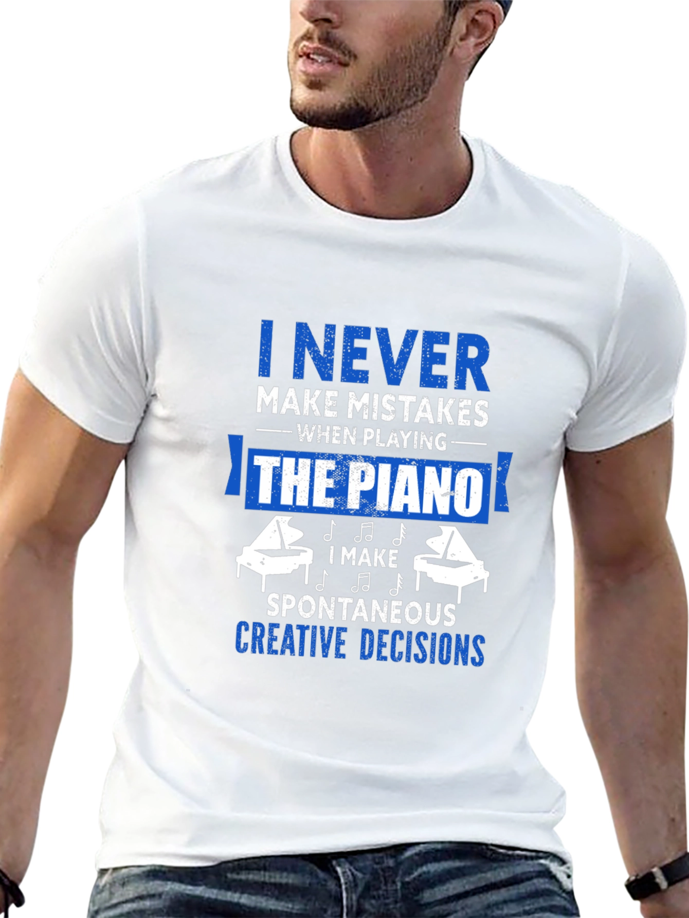 Funny Piano Player T-Shirt - I Never Make Mistakes - 13