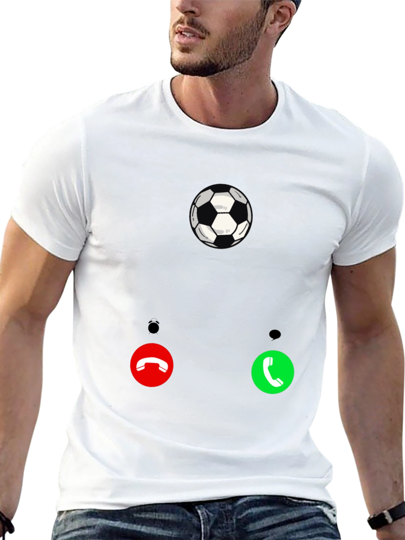 Black Soccer Call T-Shirt - Black Graphic Tee for Sport Fans view 13