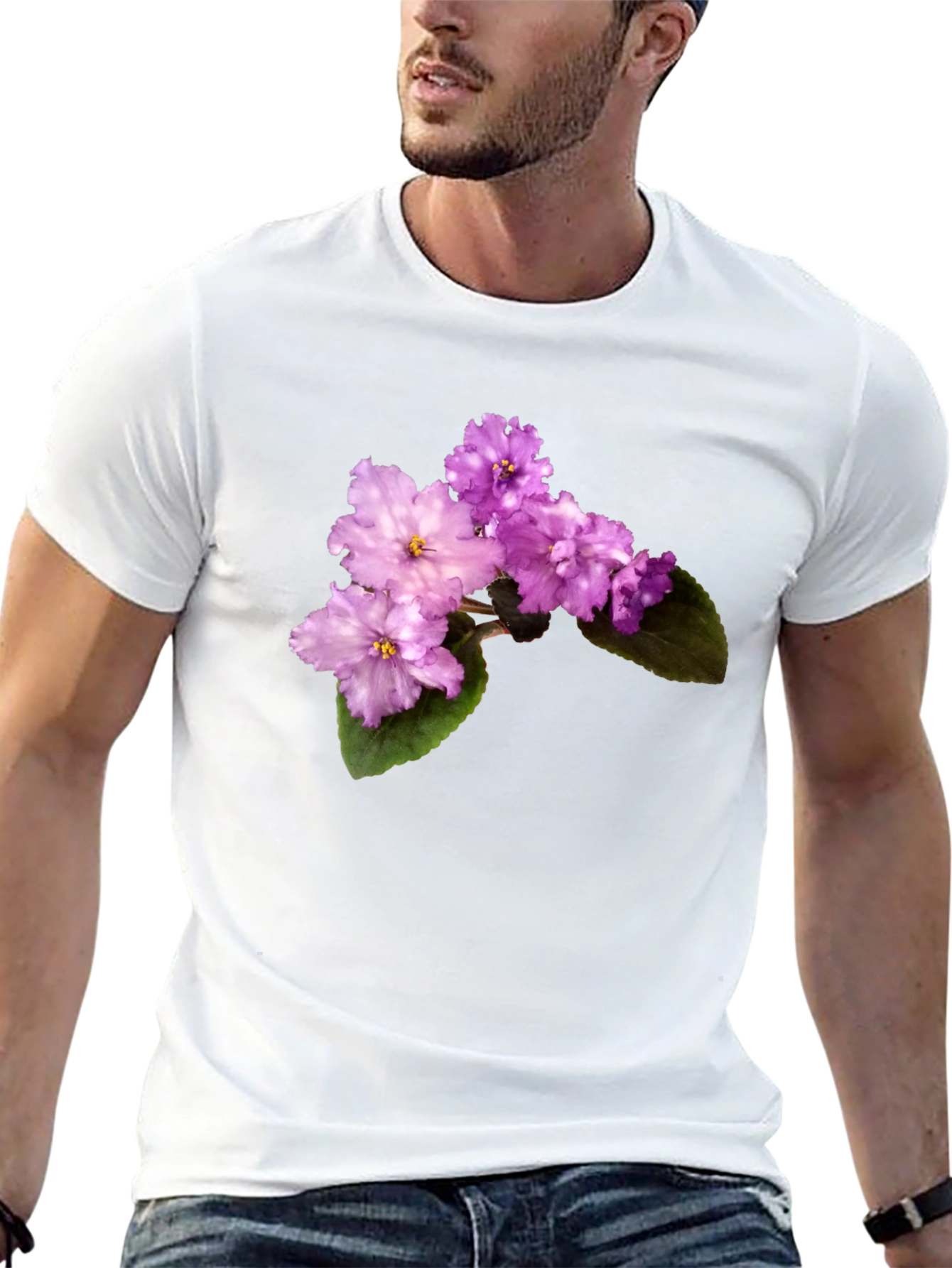 Black Floral Print T-Shirt - Stylish & Comfortable view 13