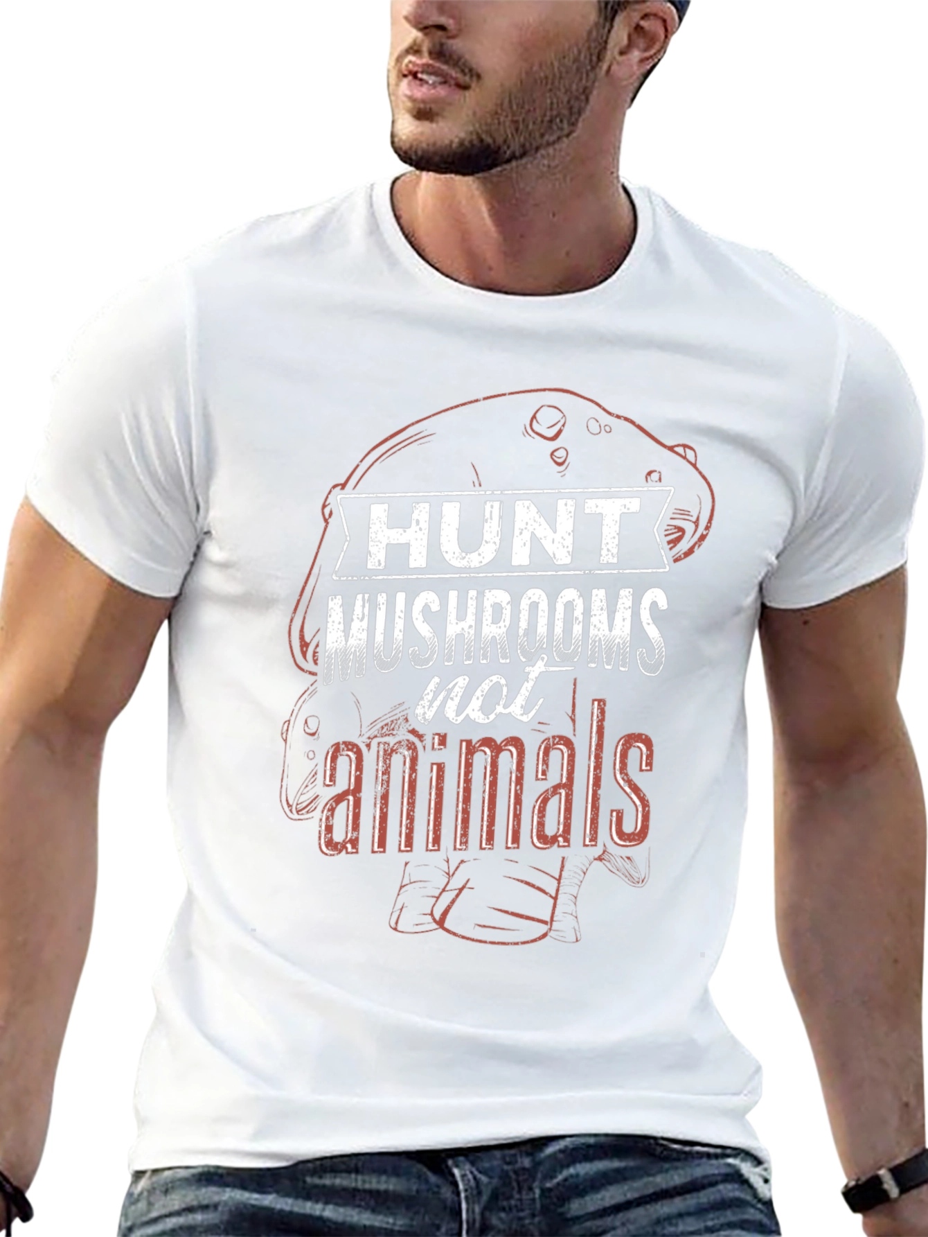Black Hunt Mushrooms Not Animals Graphic Tee view 13