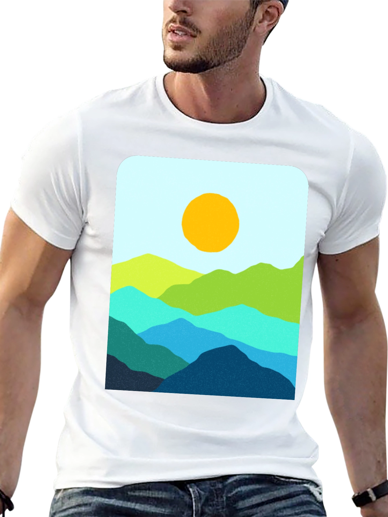 Black Mountainscape Graphic T-Shirt - Stylish Nature Design view 13