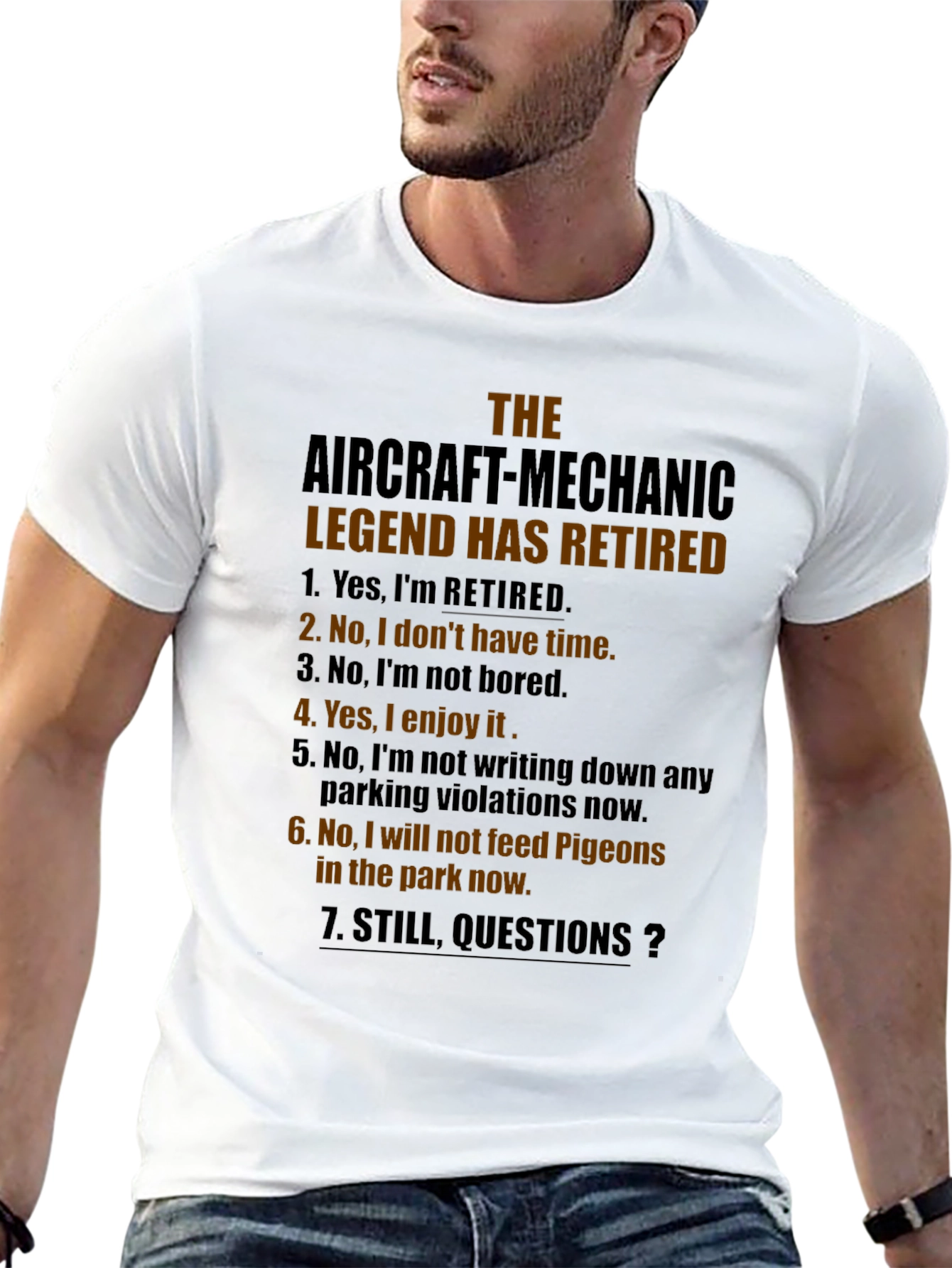 Black Retired Aircraft Mechanic Legend T-Shirt view 13
