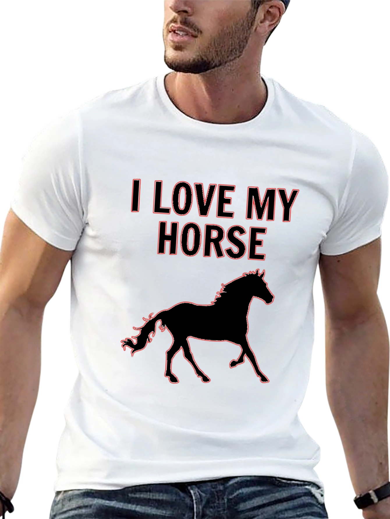 Black I Love My Horse T-Shirt - Black view 13