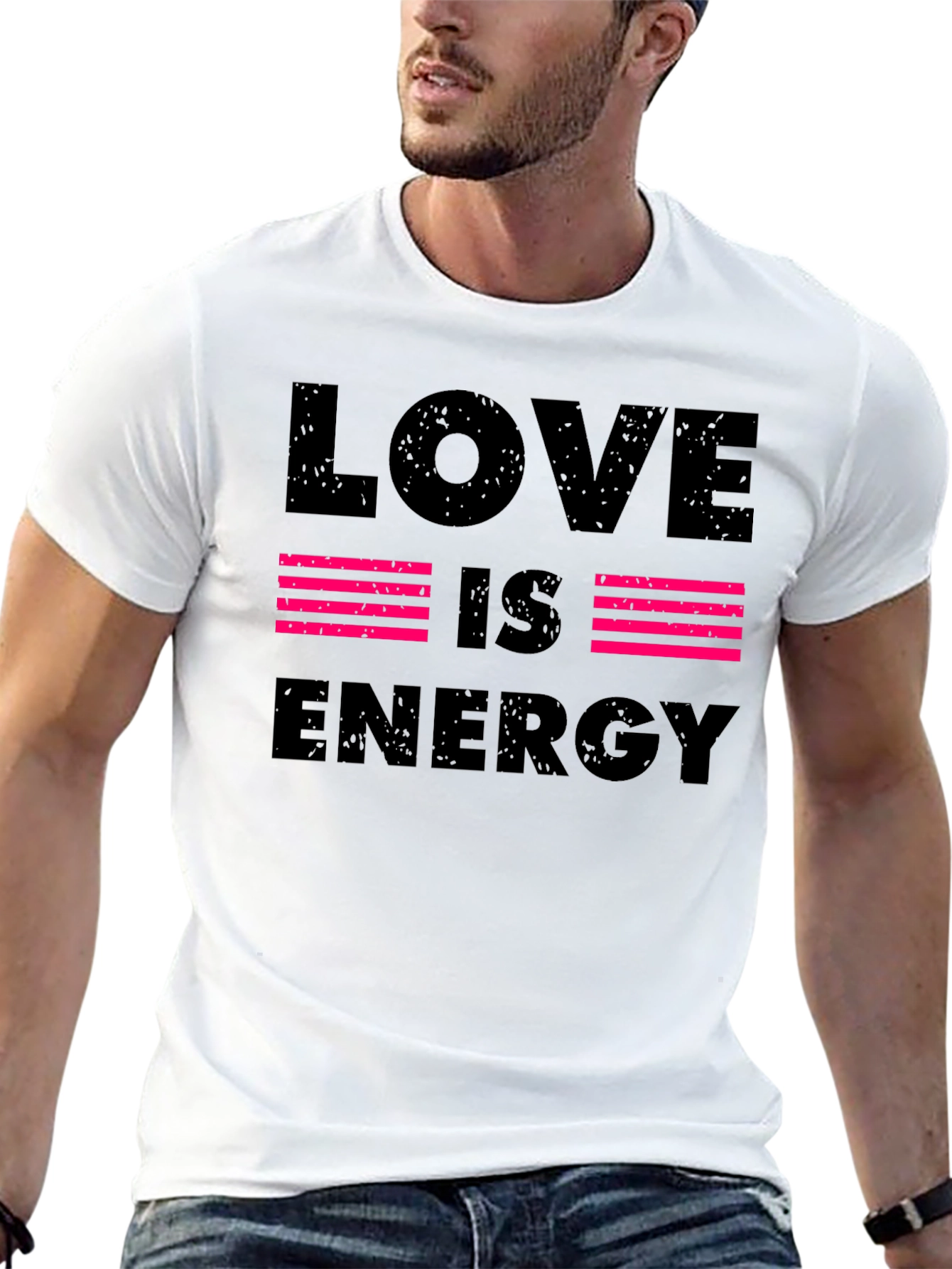 Black Love Is Energy Graphic Print Tee view 13