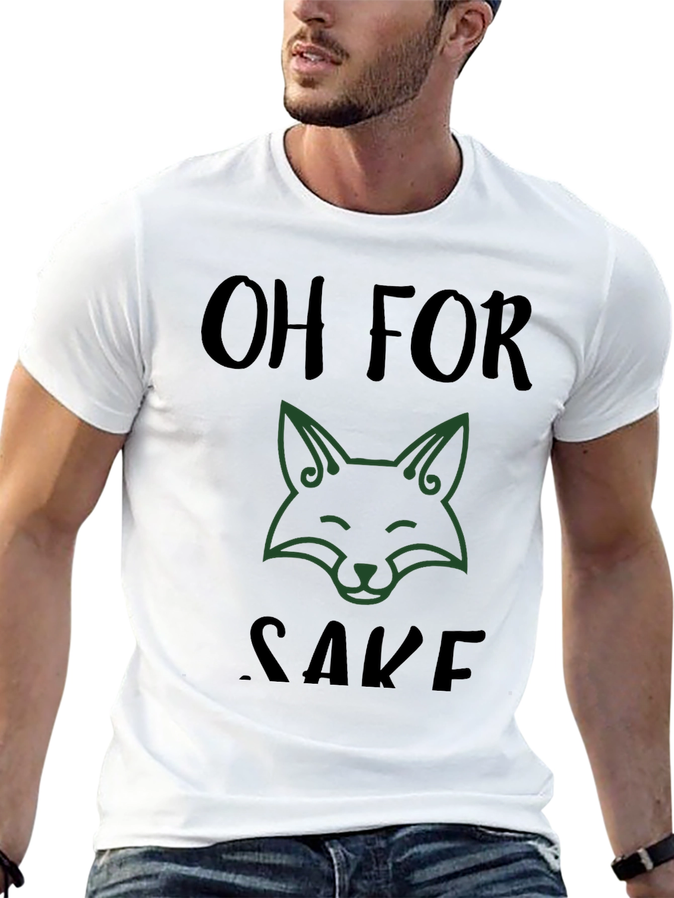 Black Oh For Fox Sake Graphic Tee - Humor T-Shirt view 13